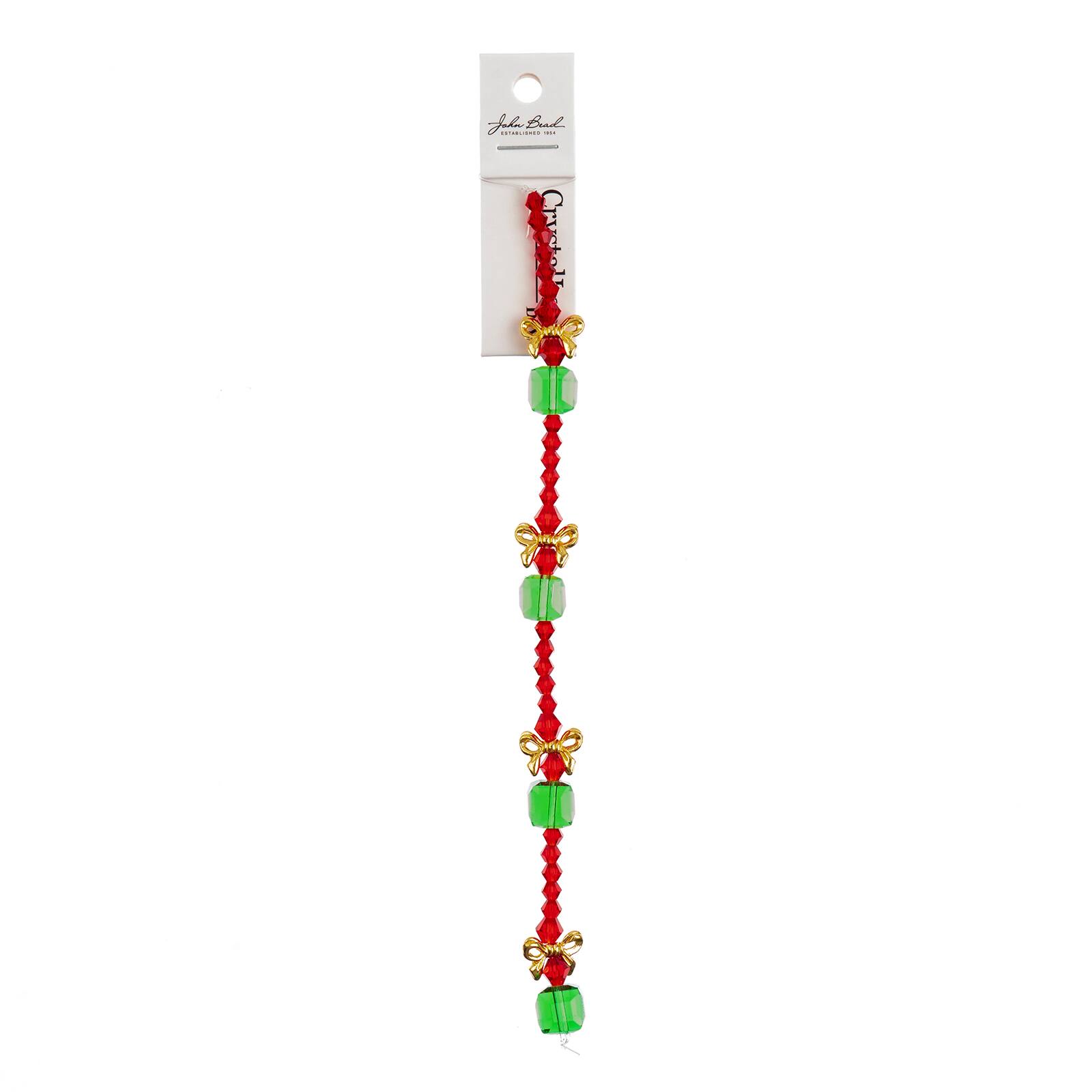 Crystal Lane DIY 7" Glass & Metal Present Stack Designer Holiday Christmas Bead Strand