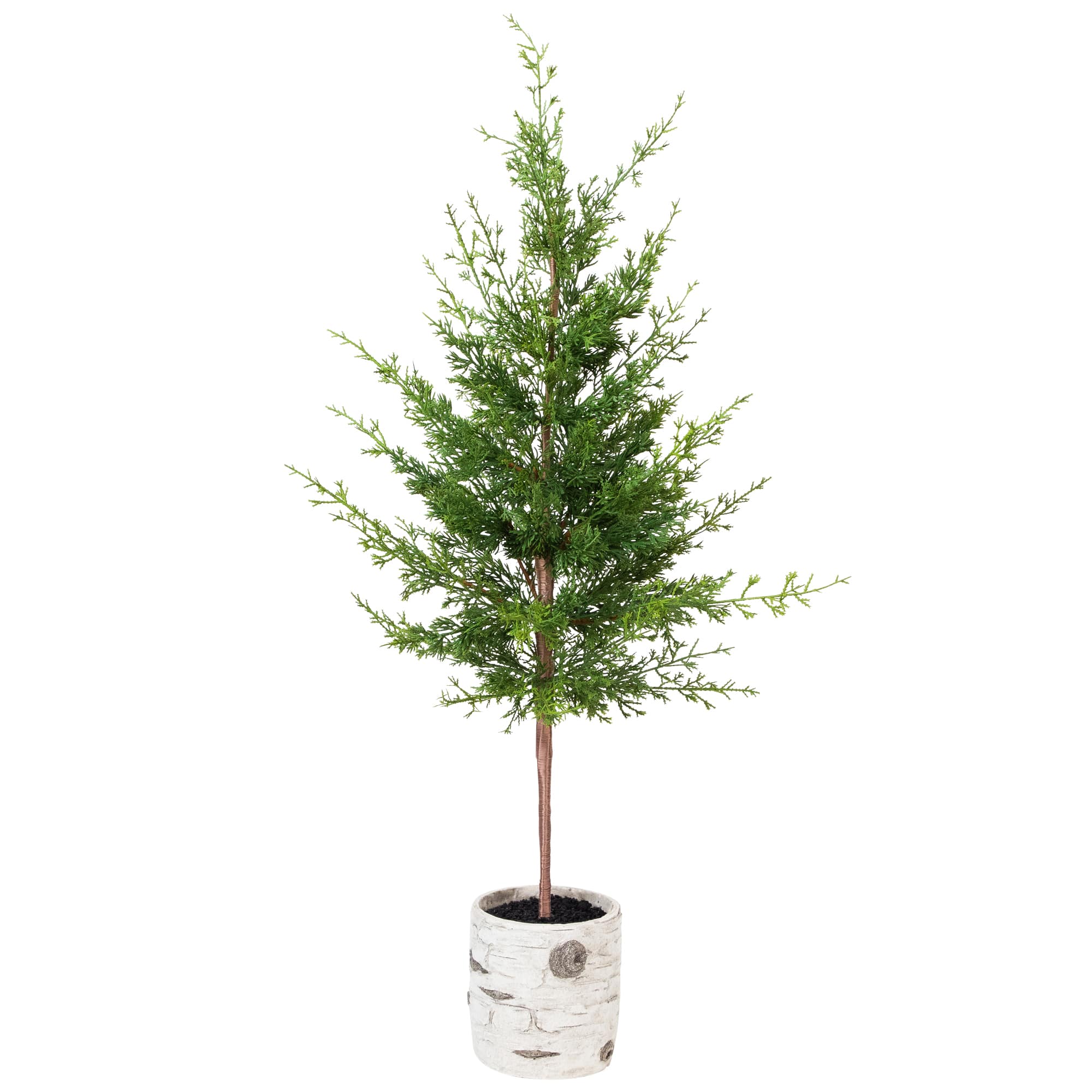 Northlight 38" Unlit Artificial Cedar Christmas Tree in Birch Pot