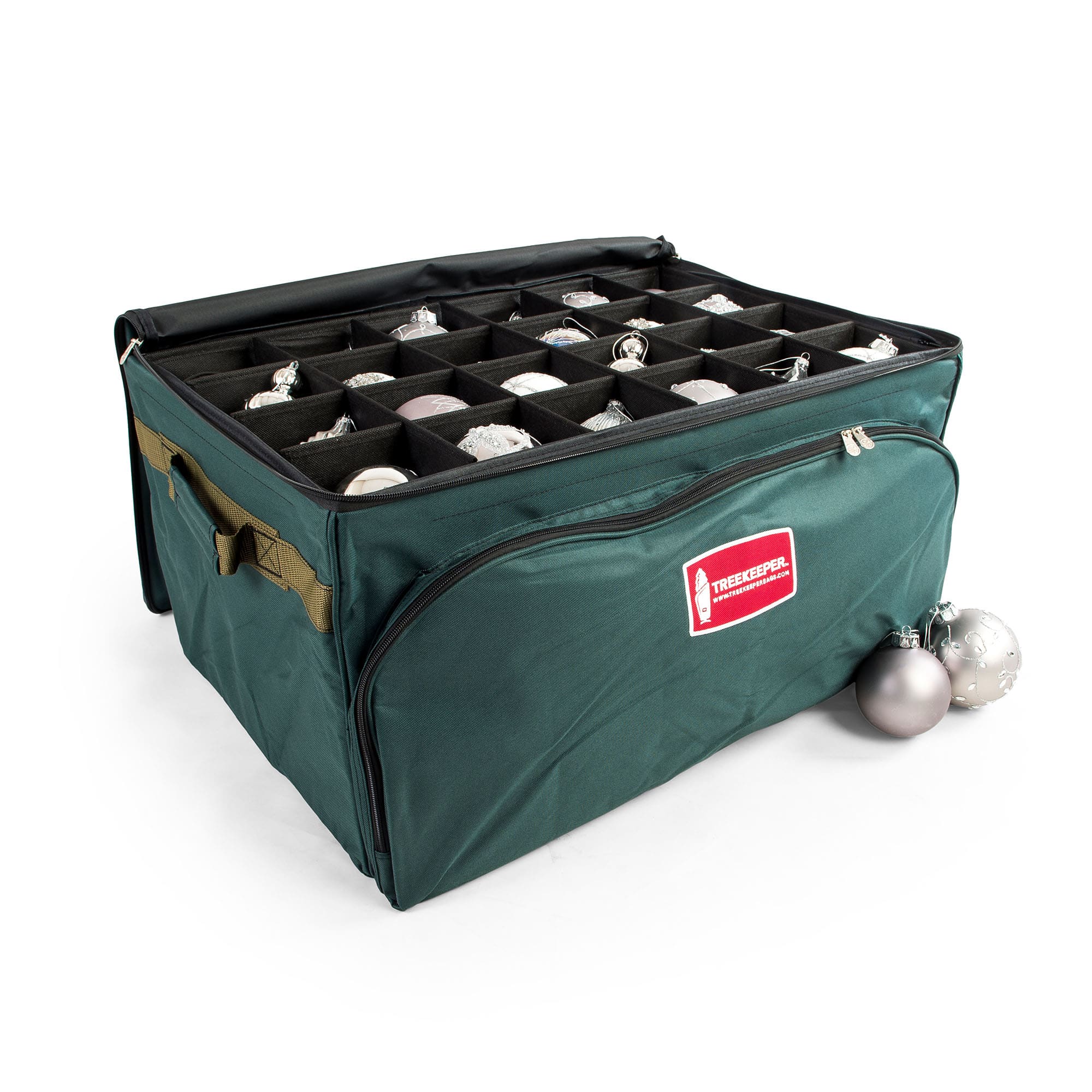 3 Tray Fabric Lined Christmas Ornament Storage Bag