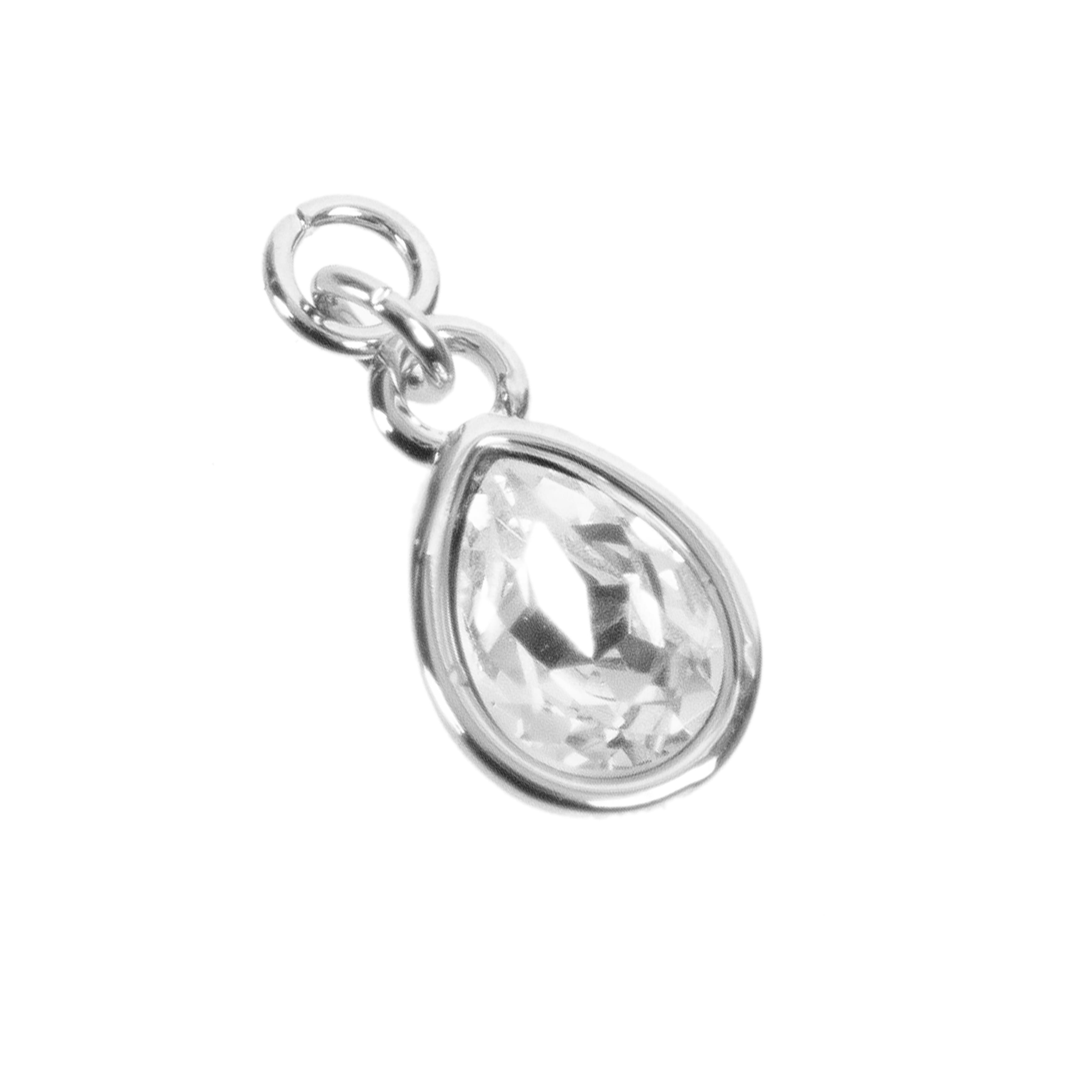 12 Pack: Austrian Crystal Rhodium Pear Charm by Bead Landing™