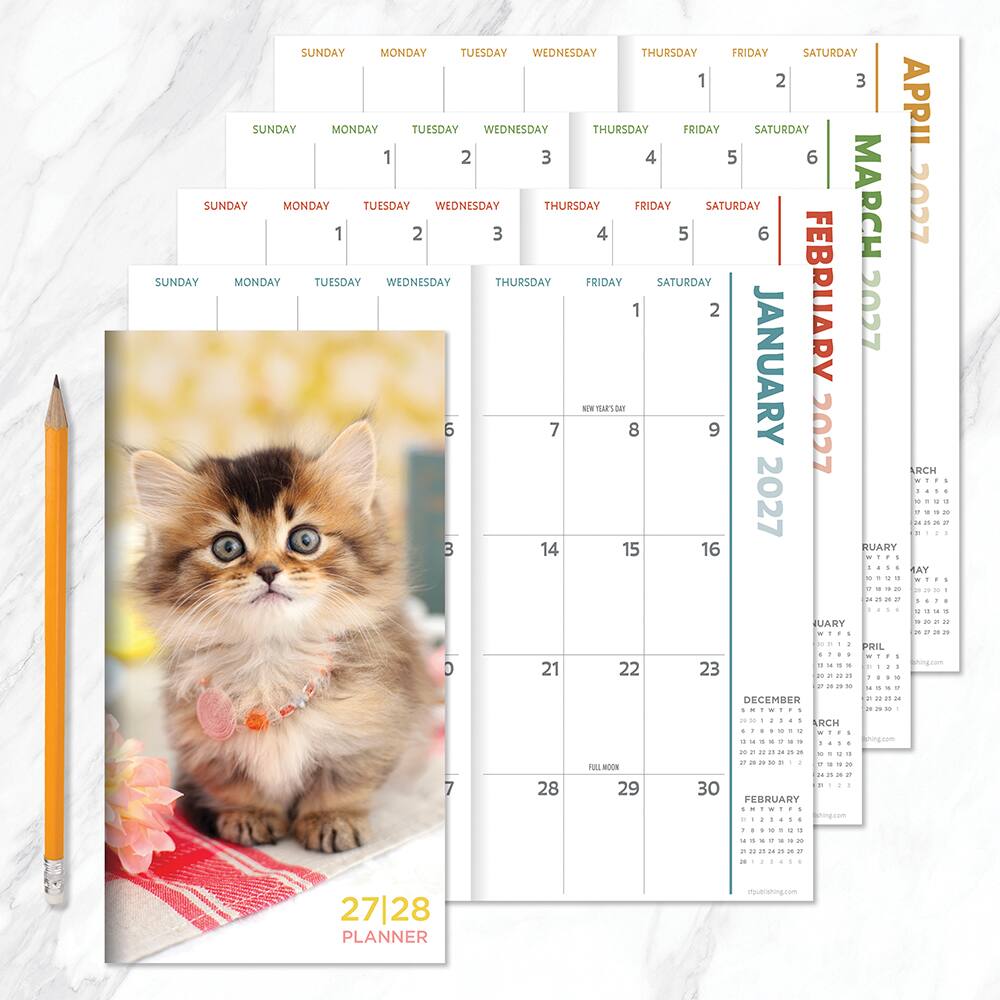 2027-2028 Kitten Small Monthly Pocket Planner
