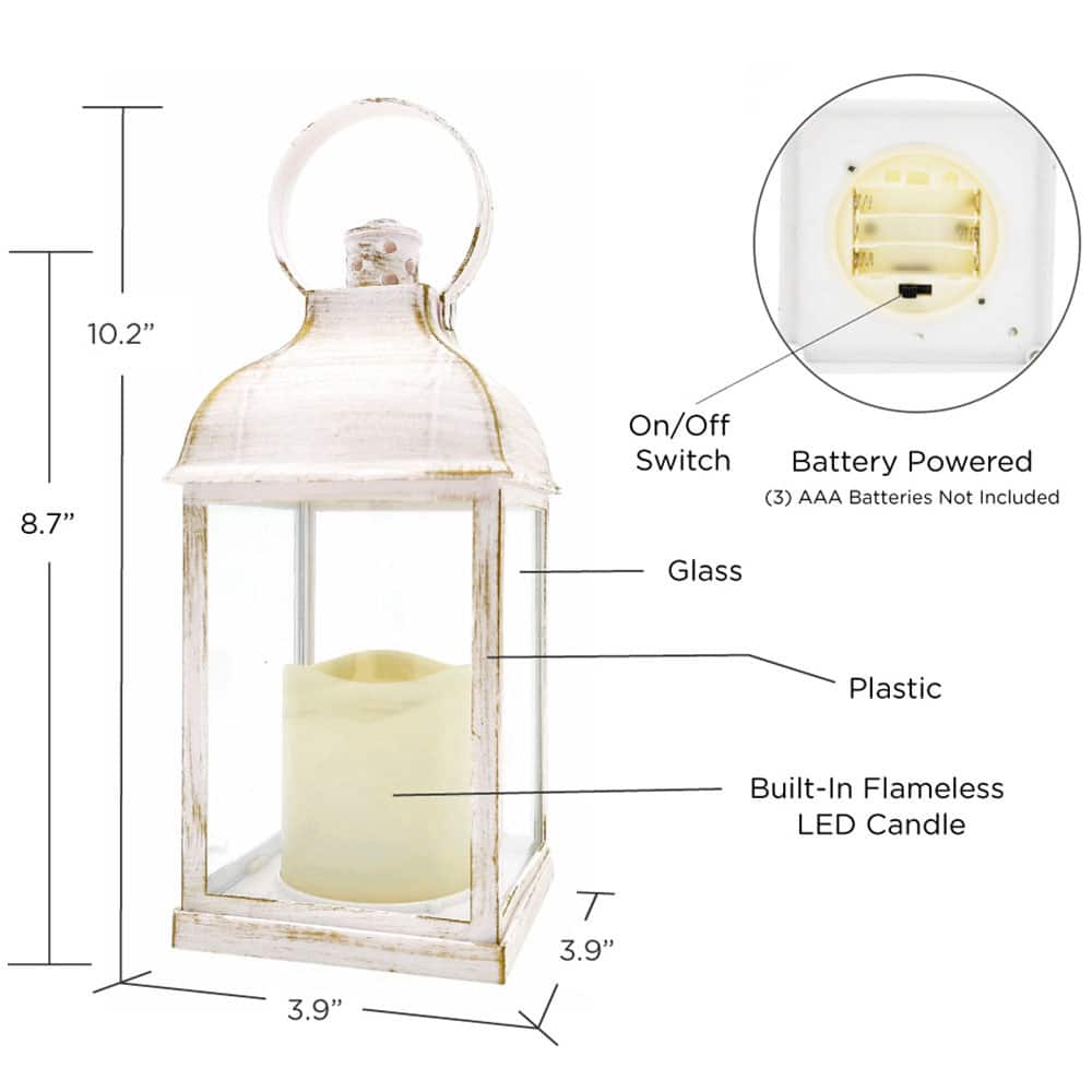 Kate Aspen® Marrakesh LED Vintage Decorative White Lantern, 2ct.