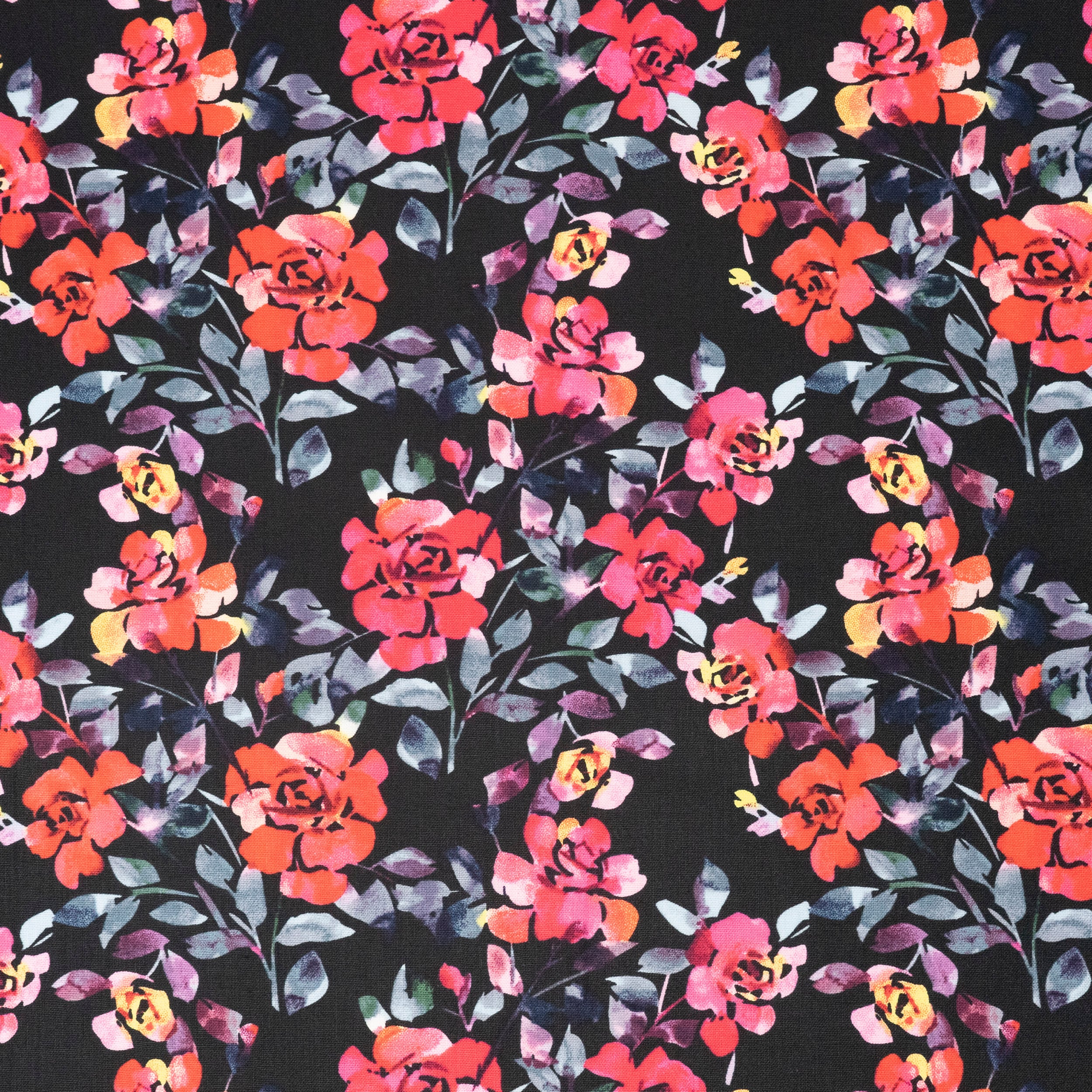SINGER 18" x 21" Romantic Roses Print Ringspun Cotton Fabric Bundle