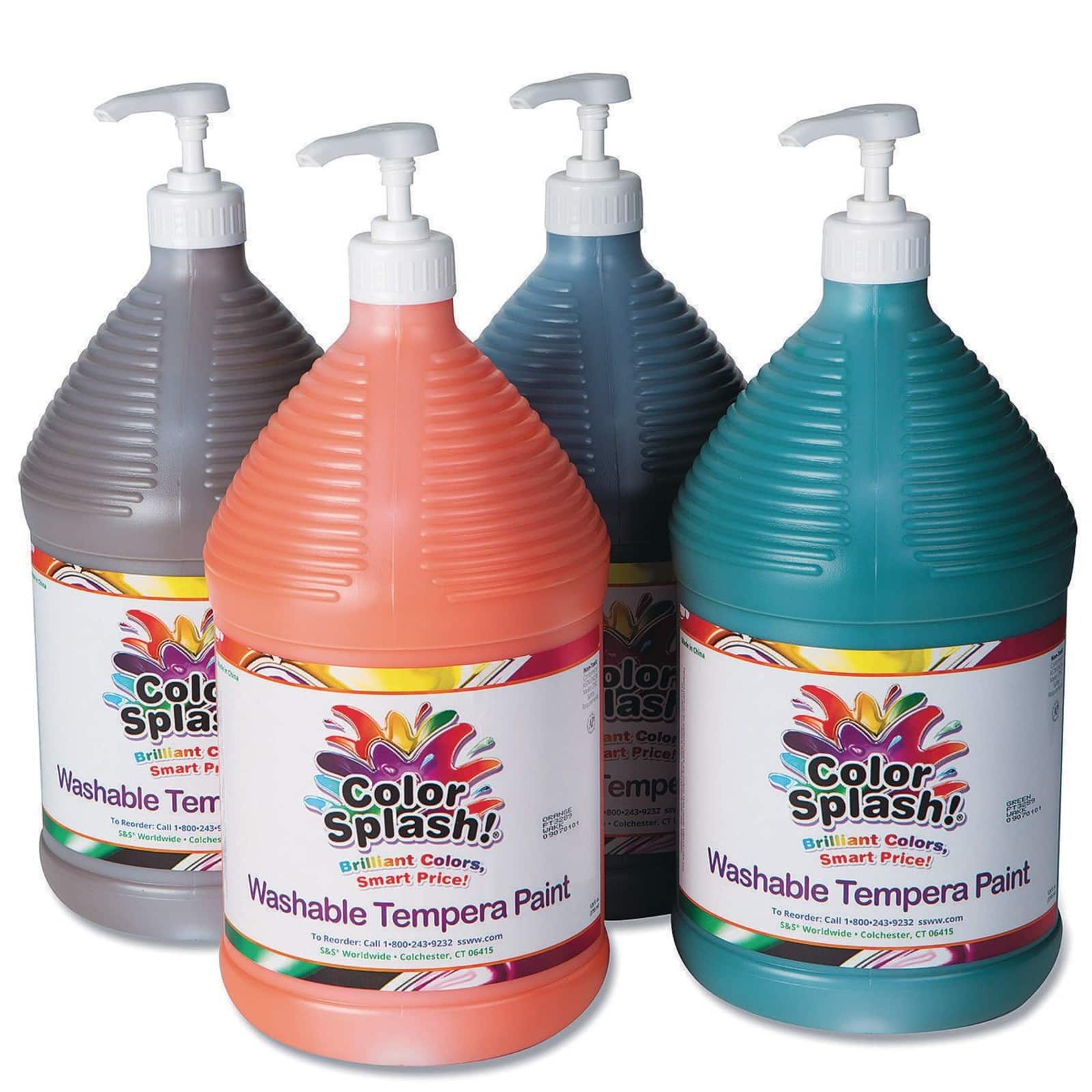 Color Splash!® Washable Tempera 4 Color Paint Gallon Set