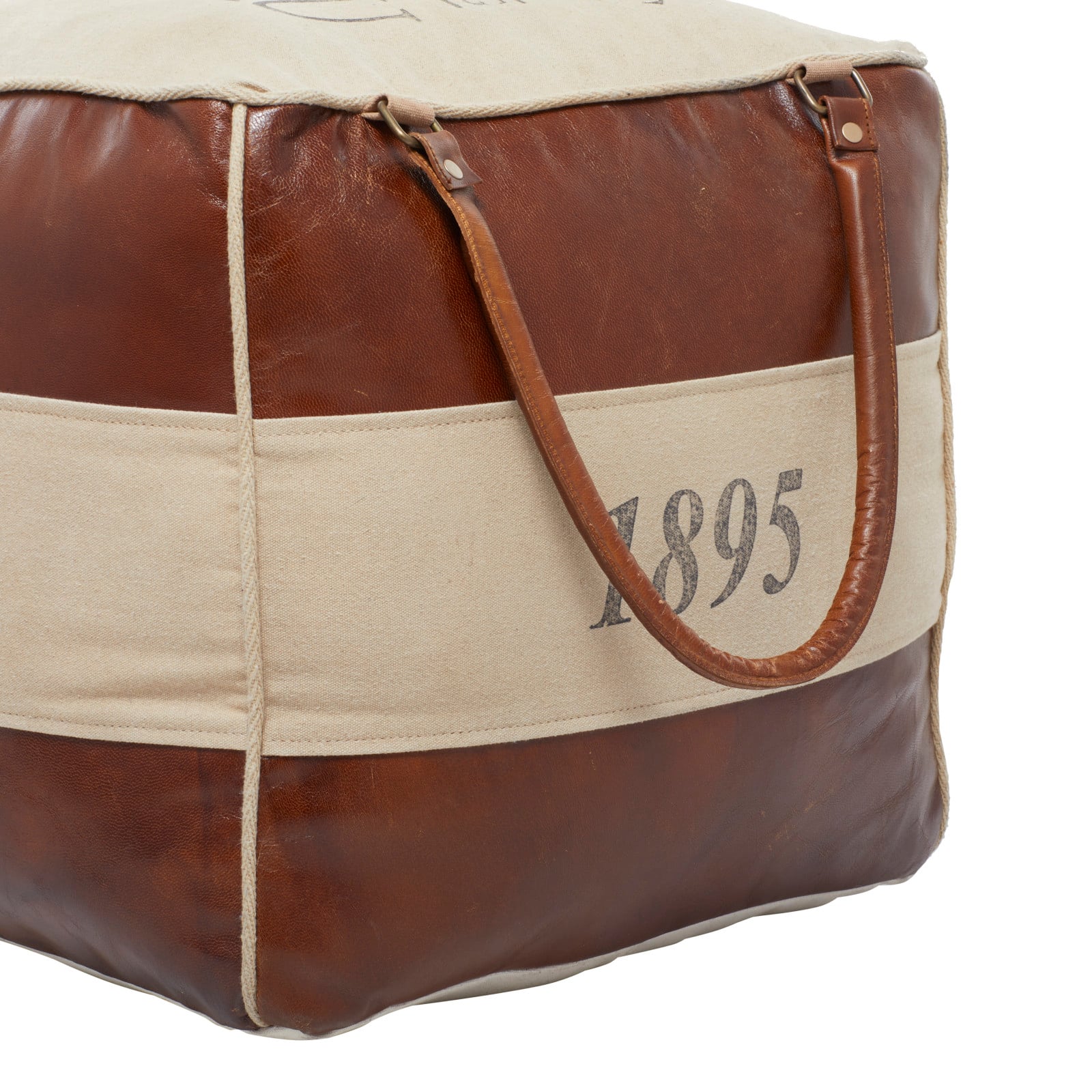 Brown Canvas Rustic Stool