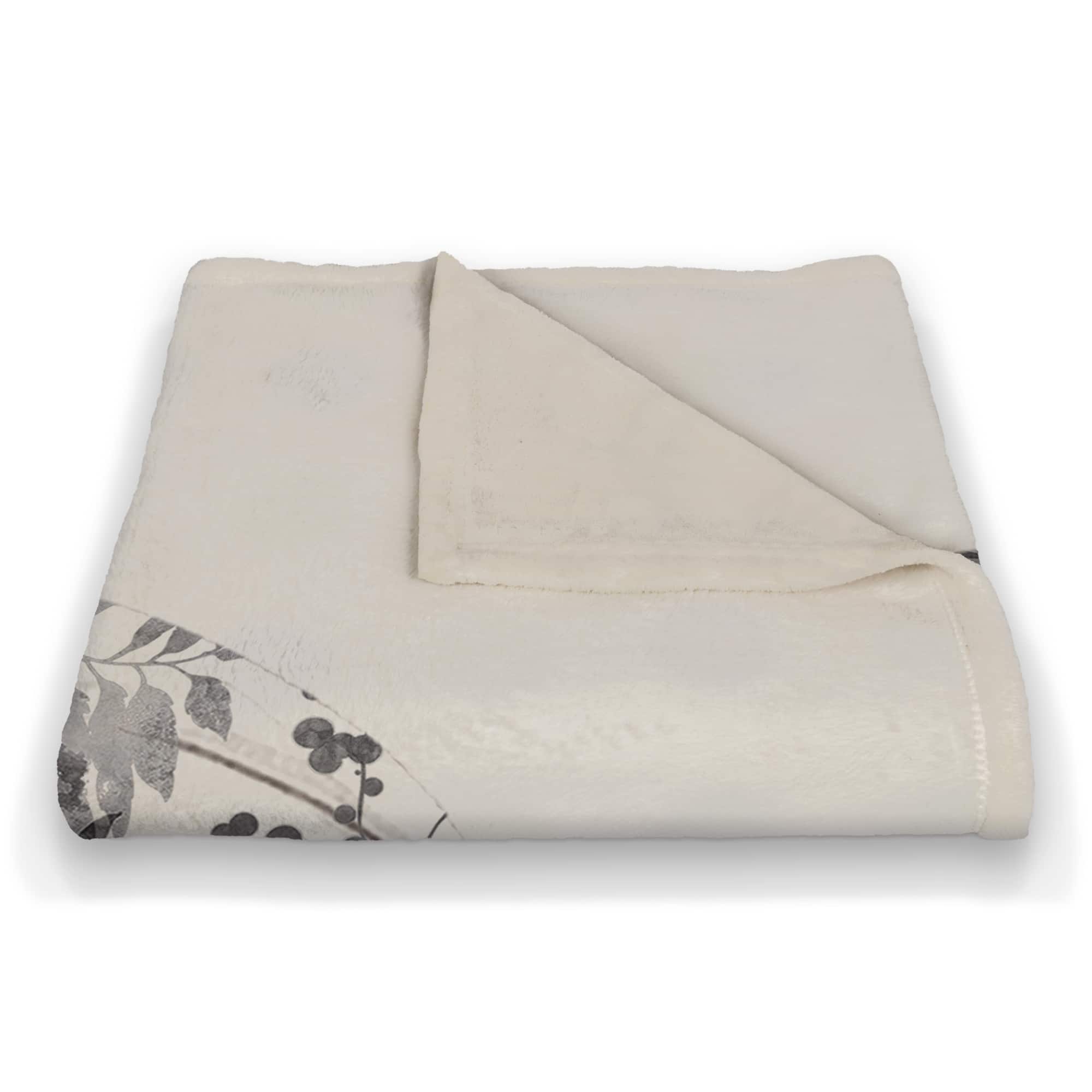 White & Gray Blessed Autumn Pumpkin Fleece Blanket
