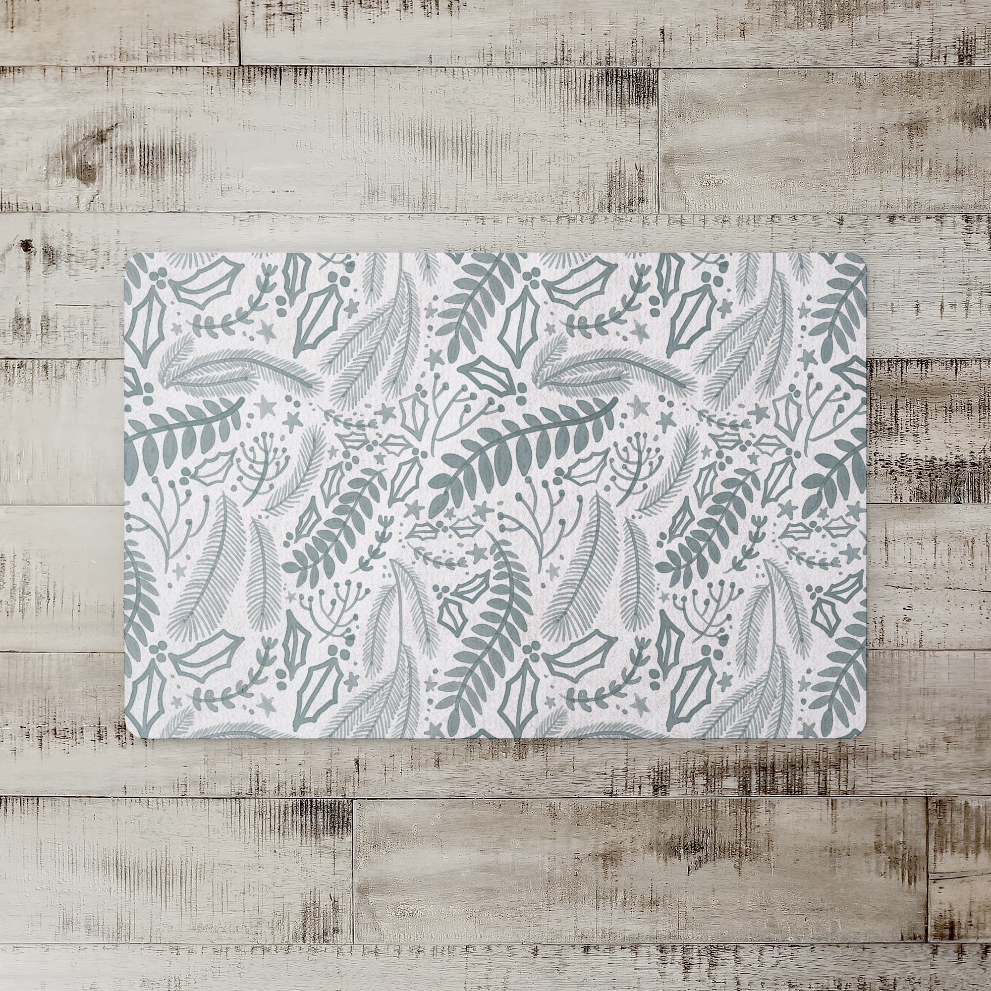 Green Winter Pattern 27" x 18" Floor Mat