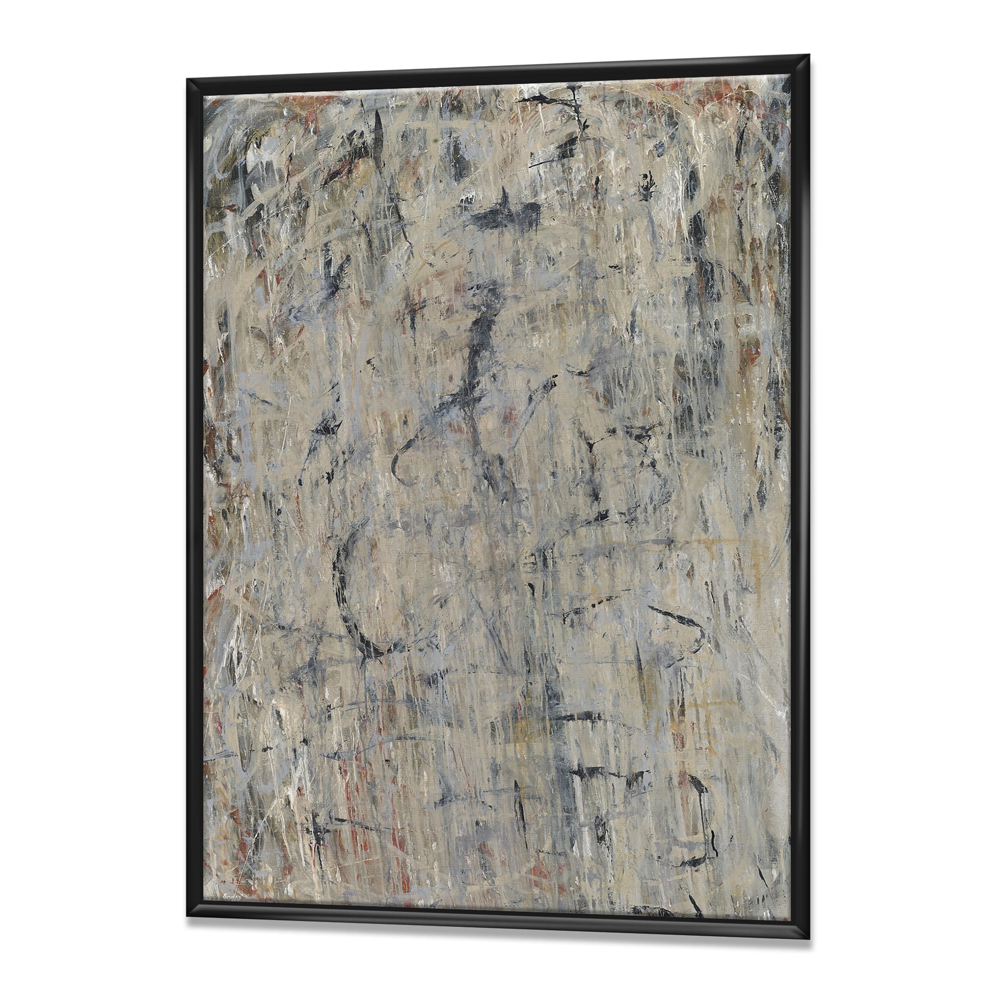 Designart - Rocky Road - Modern & Contemporary Canvas Wall Art in Black Frame