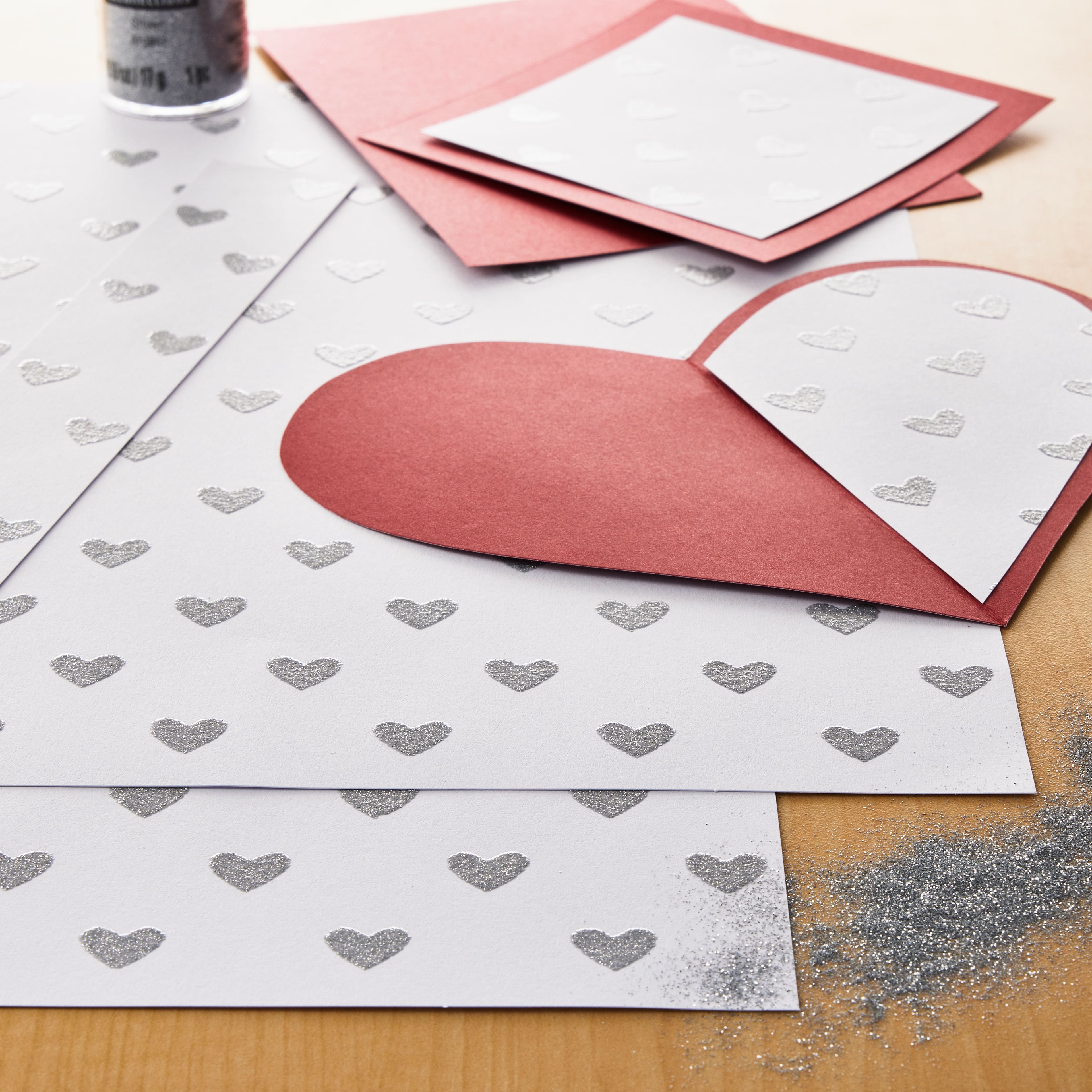 24 Pack: Glitter Heart Cardstock Paper by Recollections™, 12" x 12"