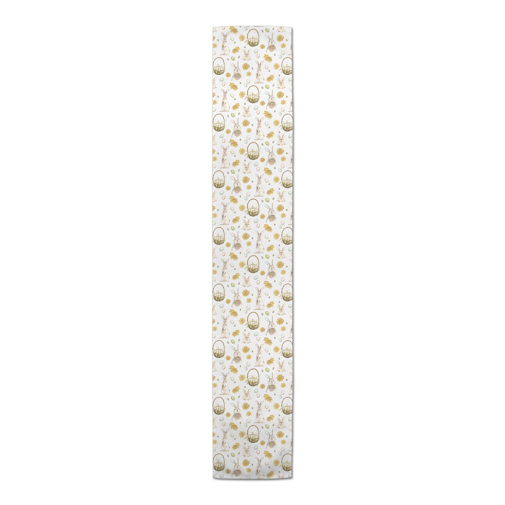 Easter Greetings Pattern Runner 1 16" x 72" Cotton Twill Runner
