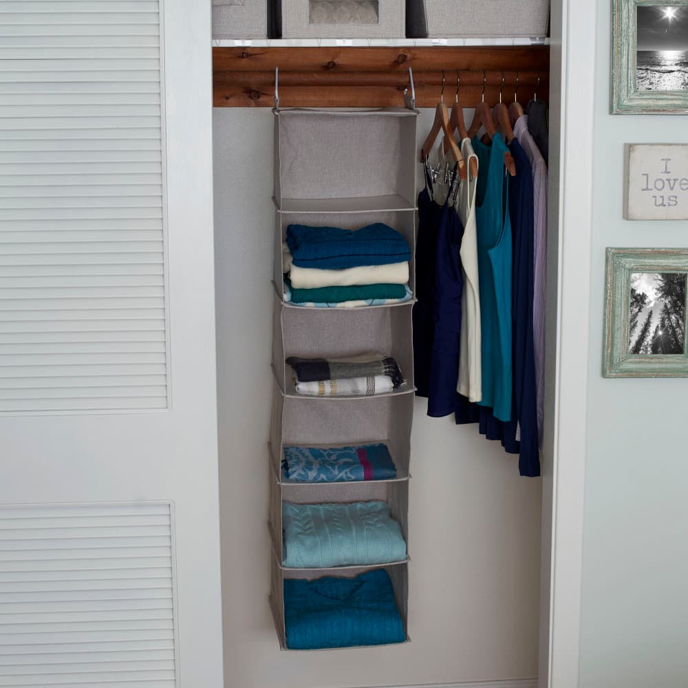 Household Essentials 6 Shelf Hanging Closet Organizer