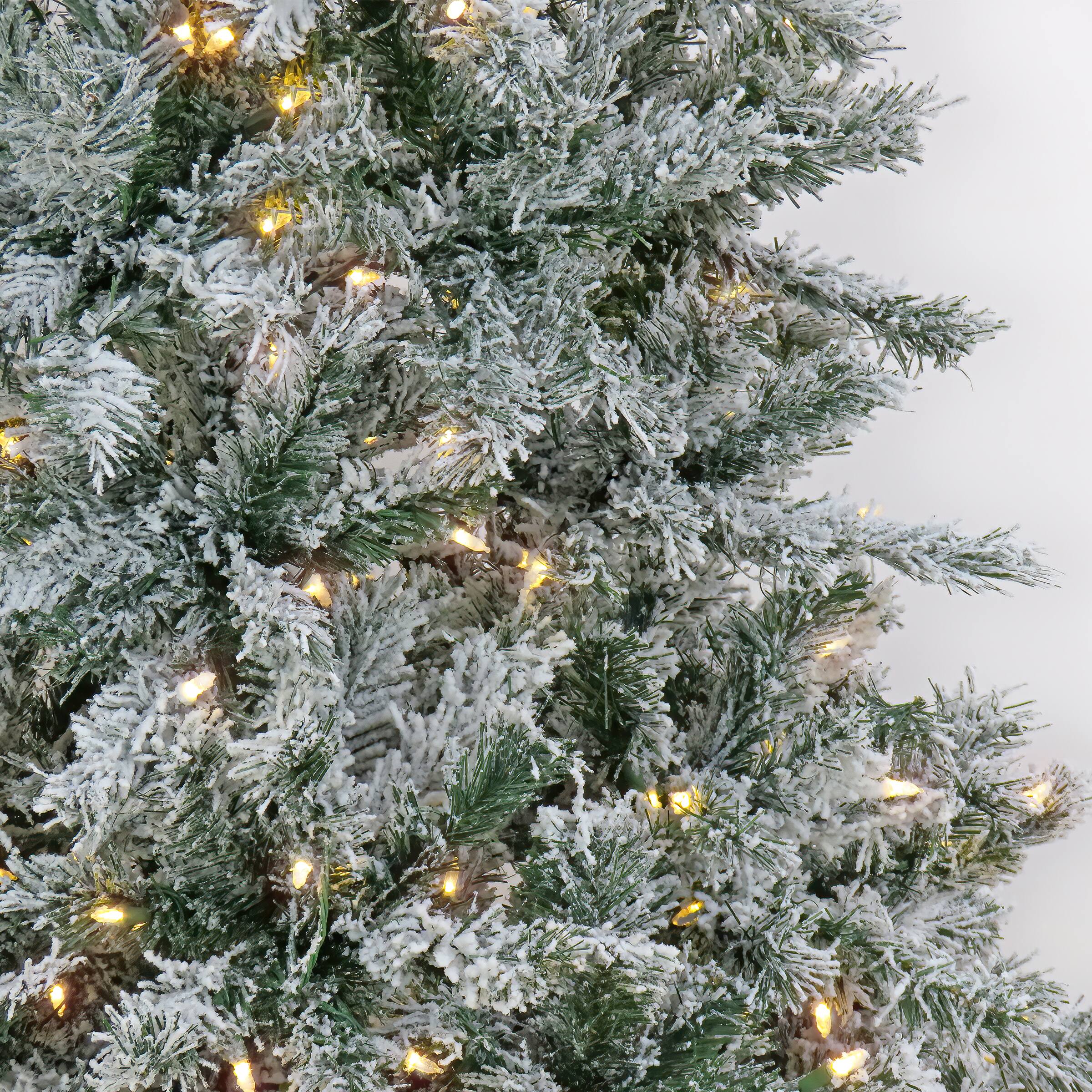 7.5ft. Pre-Lit Snowy Harwich Artificial Christmas Tree, Dual Color® LED Lights