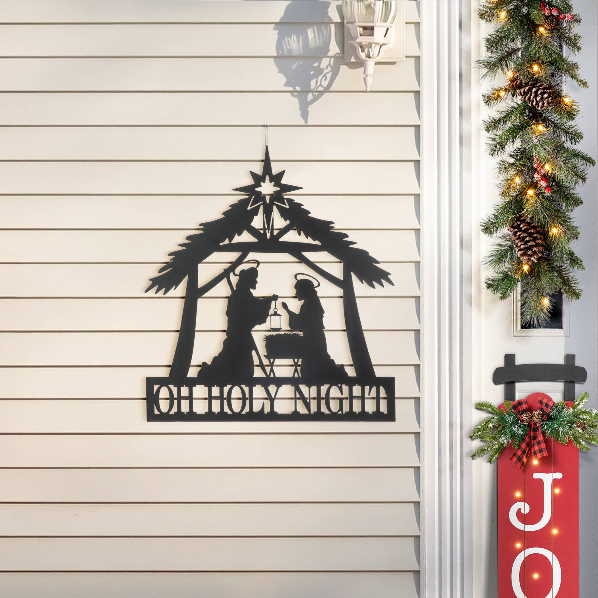 Glitzhome® 2.5ft. Metal Nativity Silhouette Yard Stake