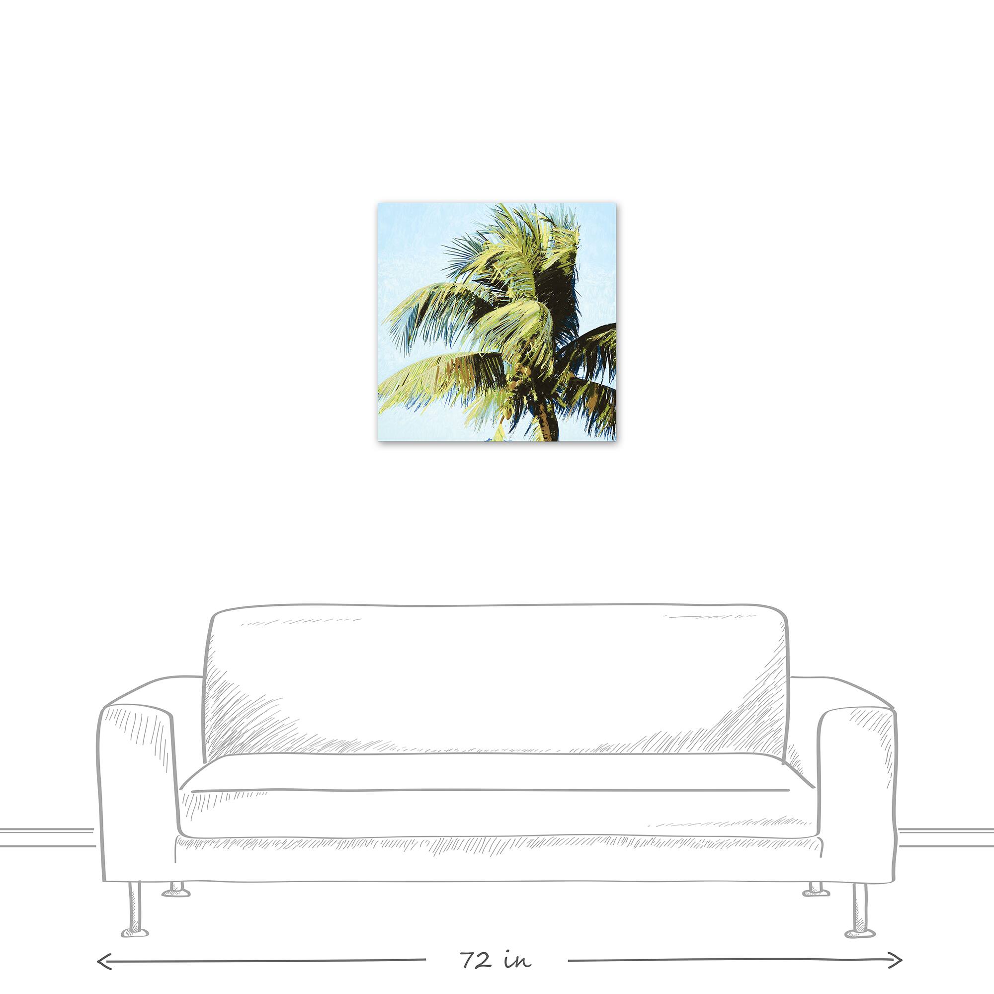 Palm In The Wind 24" x 24" Canvas Wall Art