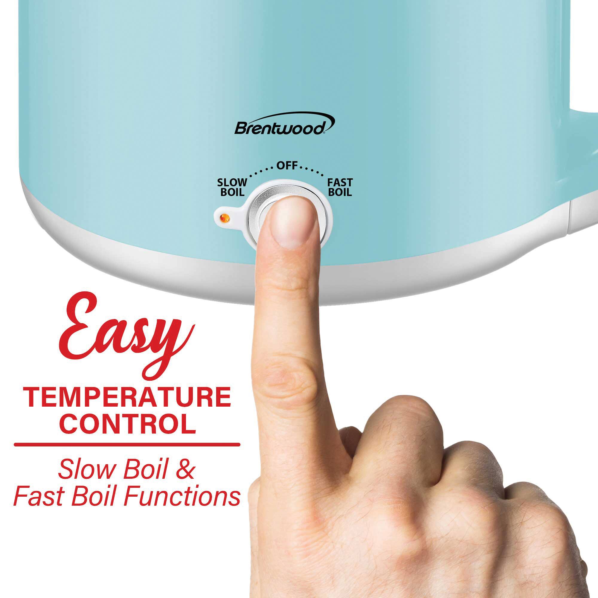 Brentwood Blue 1.6qt. 600 Watt Stainless Steel Electric Hot Pot Cooker & Food Steamer