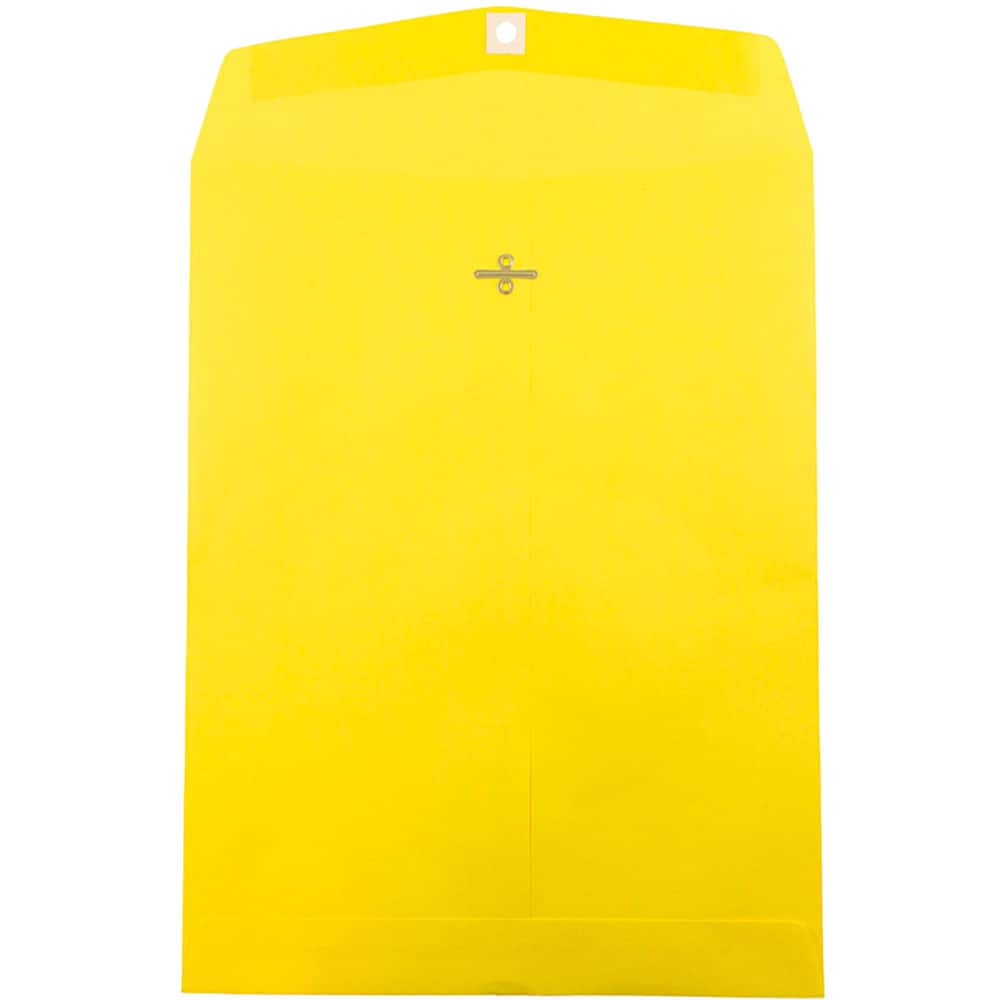 JAM Paper 10" x 13" Brite Hue Yellow Clasp Closure Catalog Envelopes, 100ct.