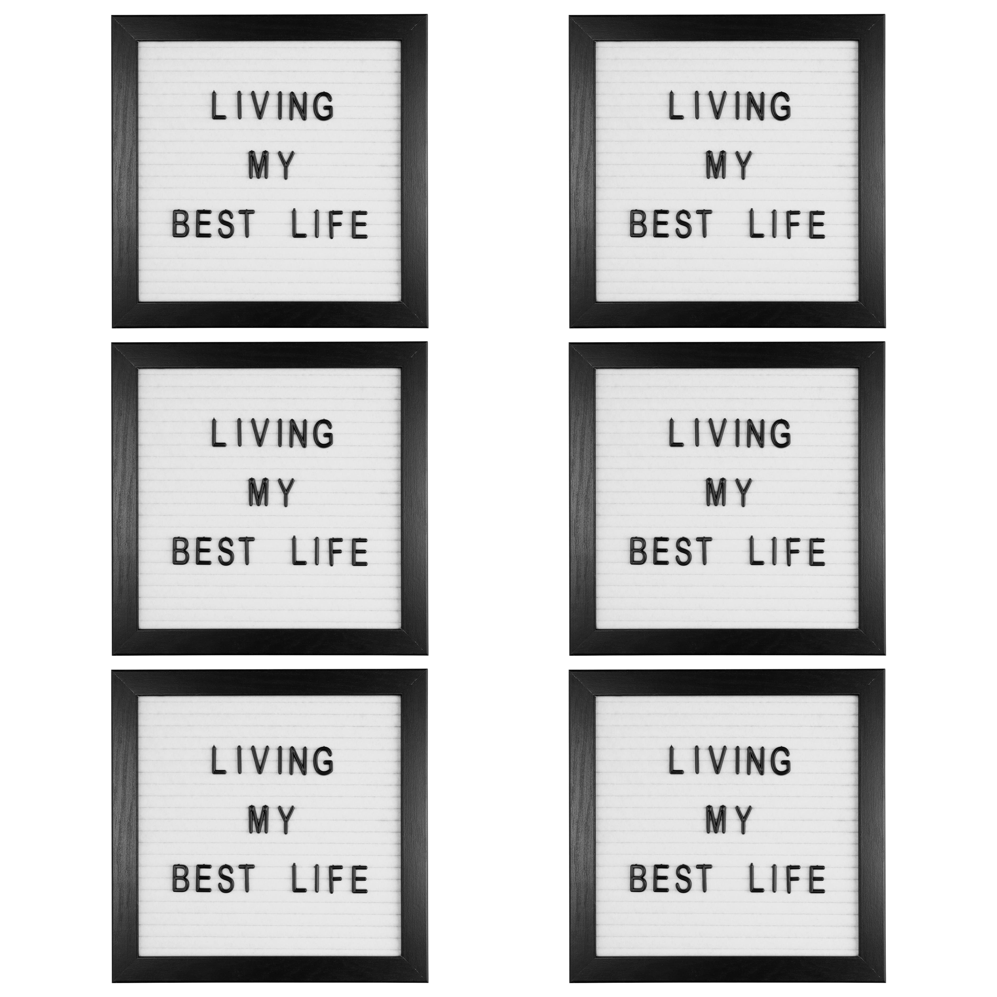 6 Pack: 8" x 8" White Felt Letter Board by Make Market®