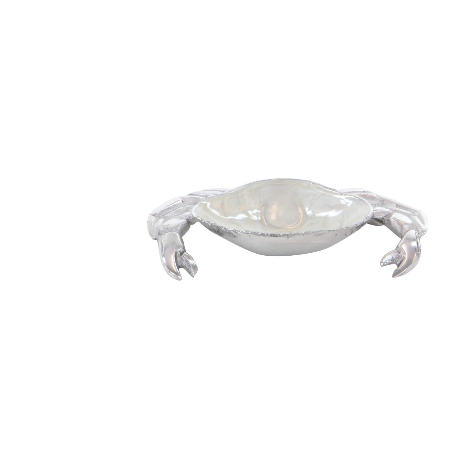 Set of 3 Silver Aluminum Coastal Serving Bowl, 8" x 1"
