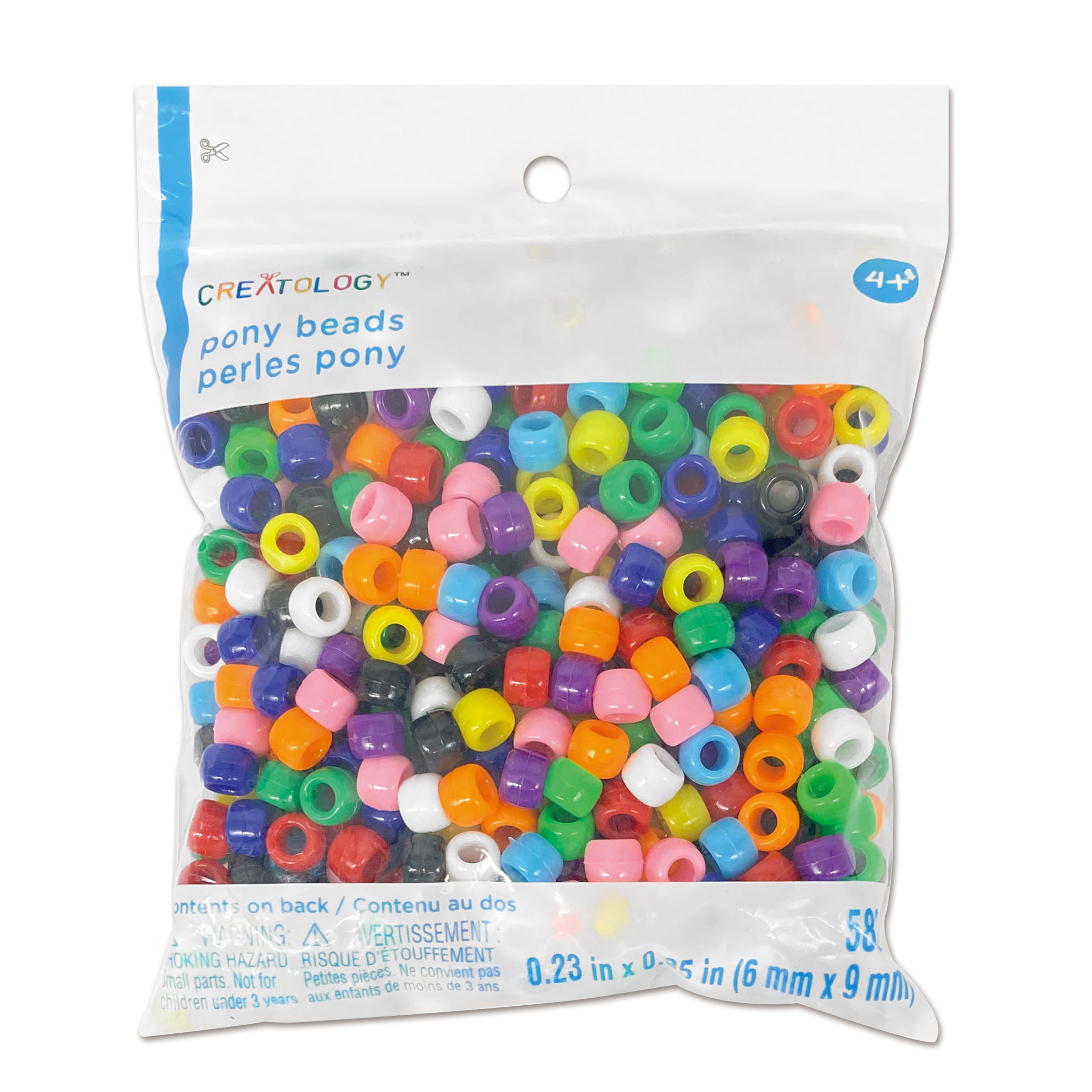 12 Packs: 580 ct. (6,960 total) Multicolor Opaque Pony Beads by Creatology™, 6mm x 9mm
