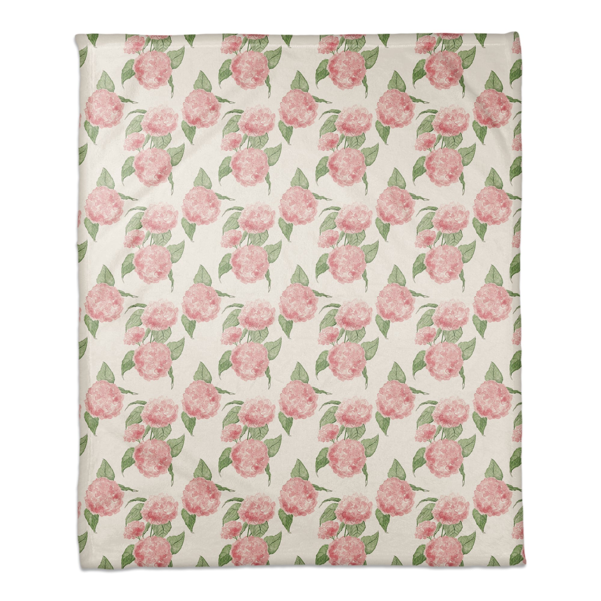 Pink Hydrangea Pattern 50" x 60" Coral Fleece Blanket
