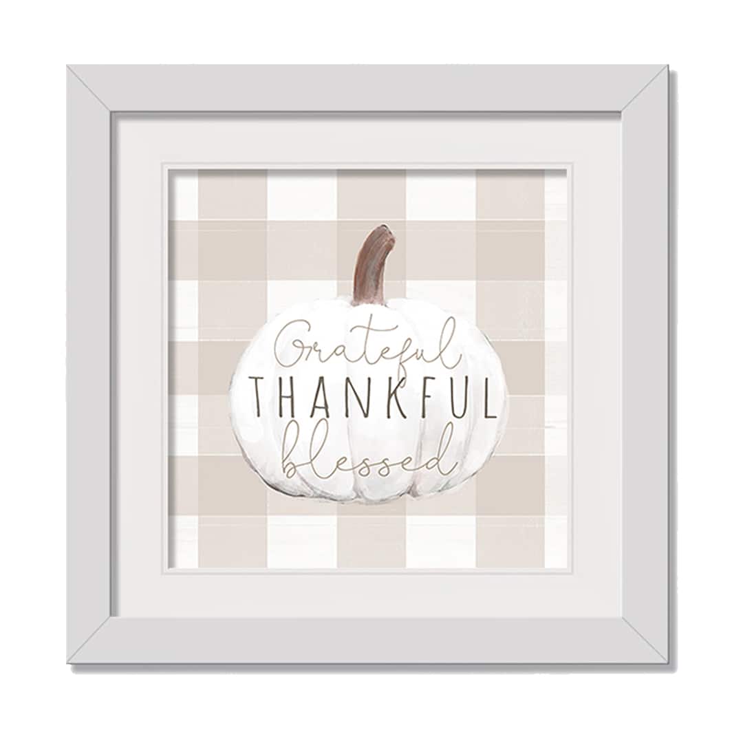 White Pumpkin White Framed Print Wall Art