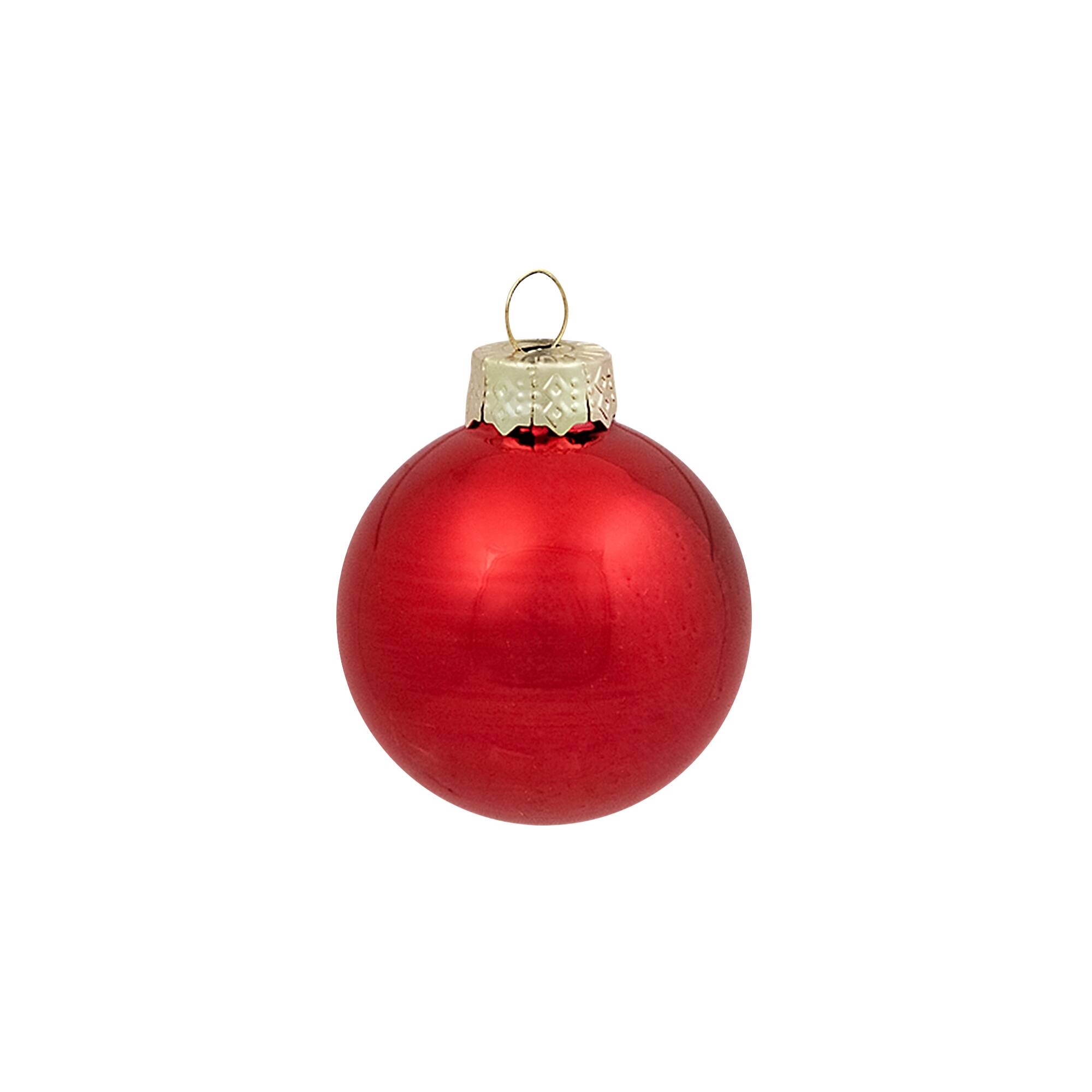 Northlight 1.5" Red 2-Finish Christmas Glass Ball Ornaments Set