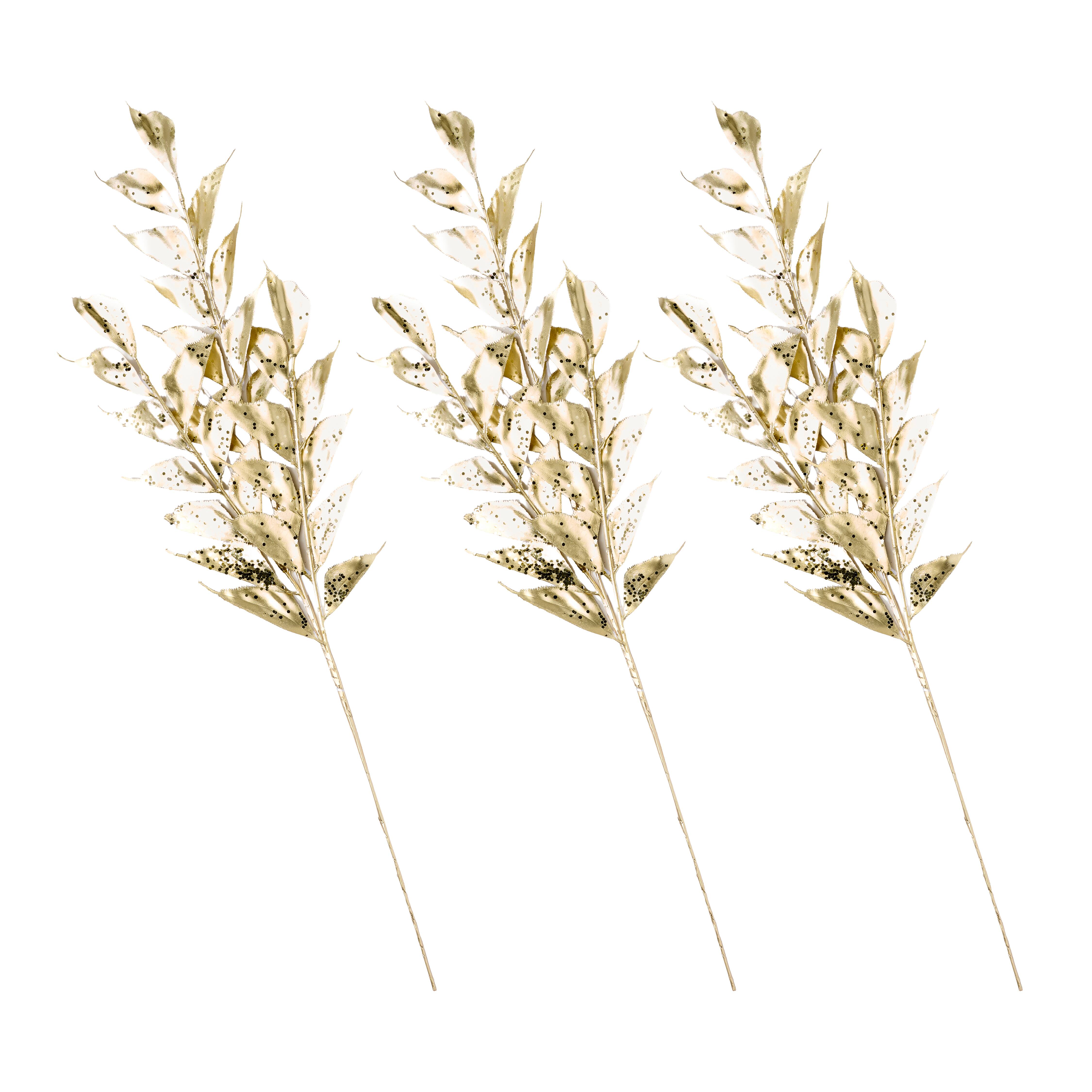 Worth Imports 31" Shiny Metallic Holly Sprays