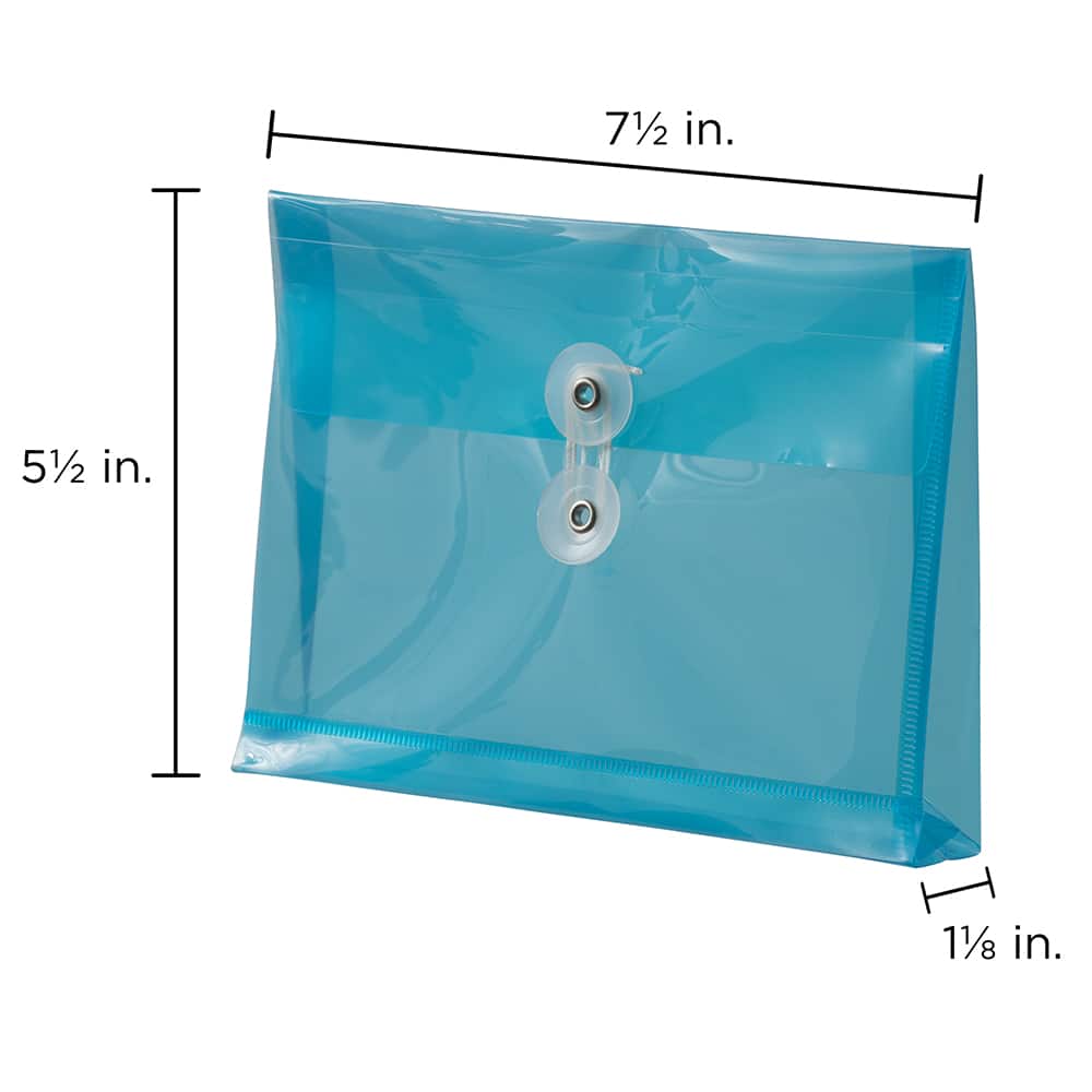 JAM Paper 5.5" x 7.5" Plastic Button & String Tie Closure Envelopes, 24ct.