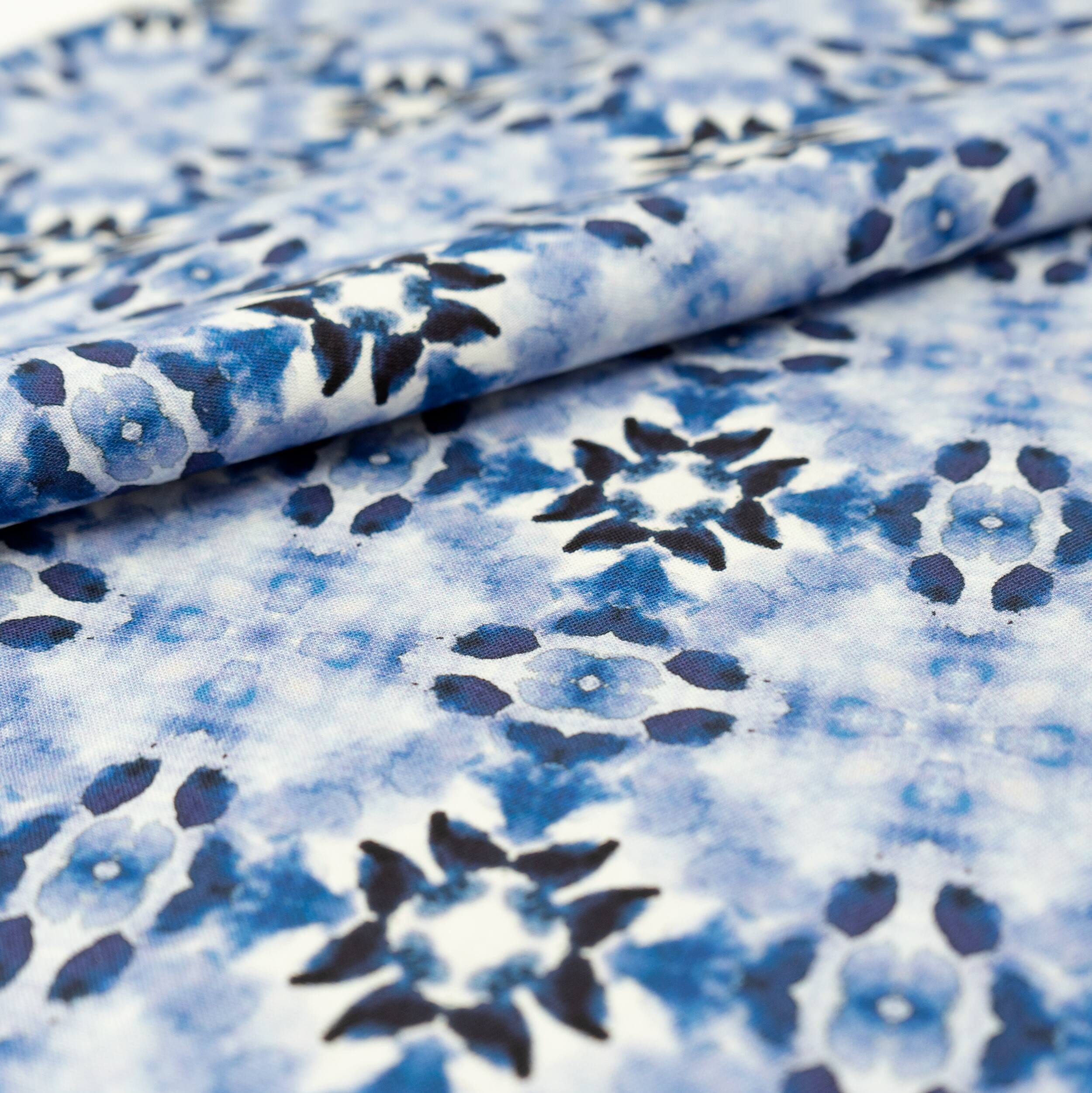 SINGER China Blue Batiks Cotton Fabric