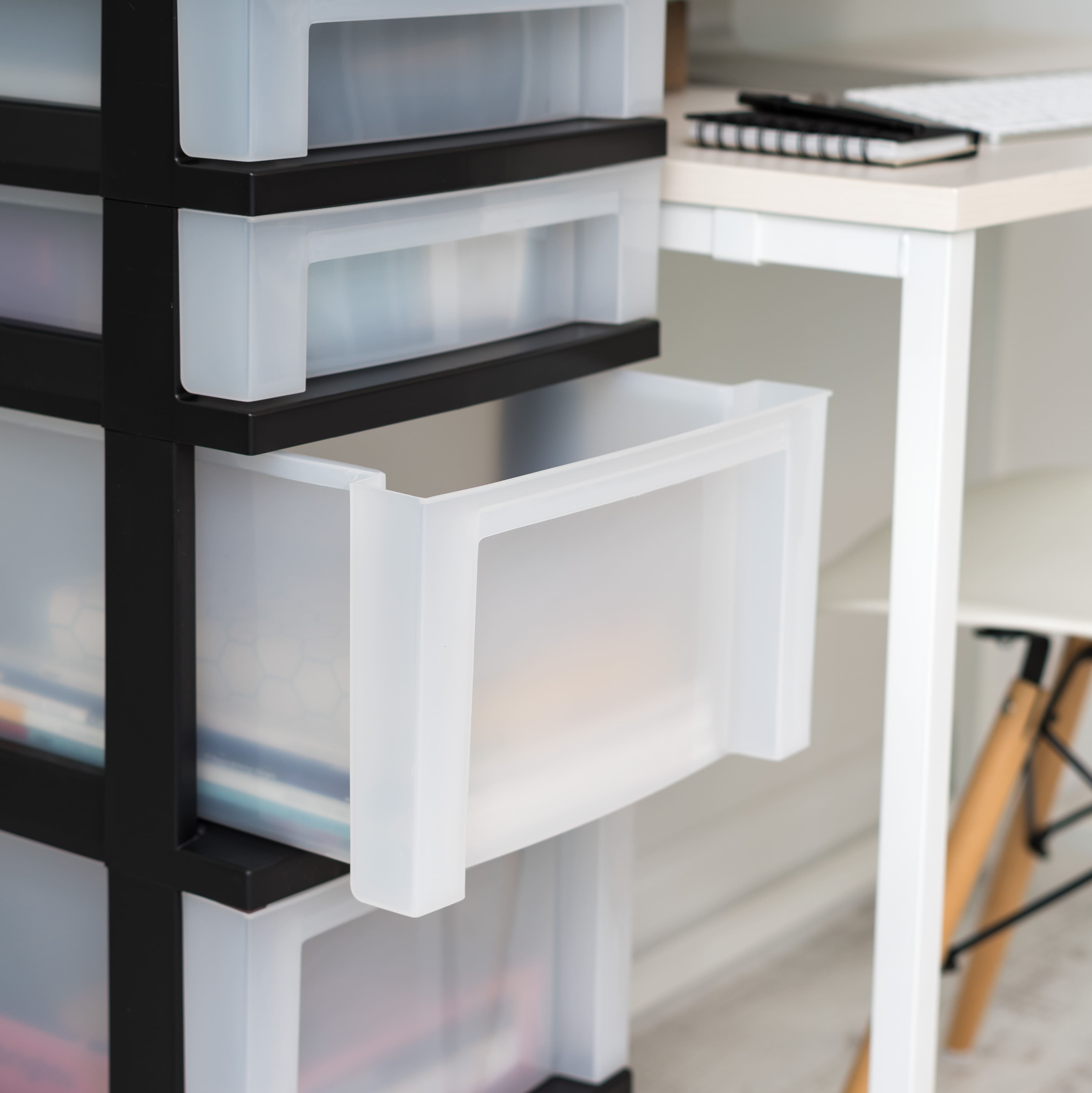 IRIS Black 6-Drawer Storage Cart With Organizer Top