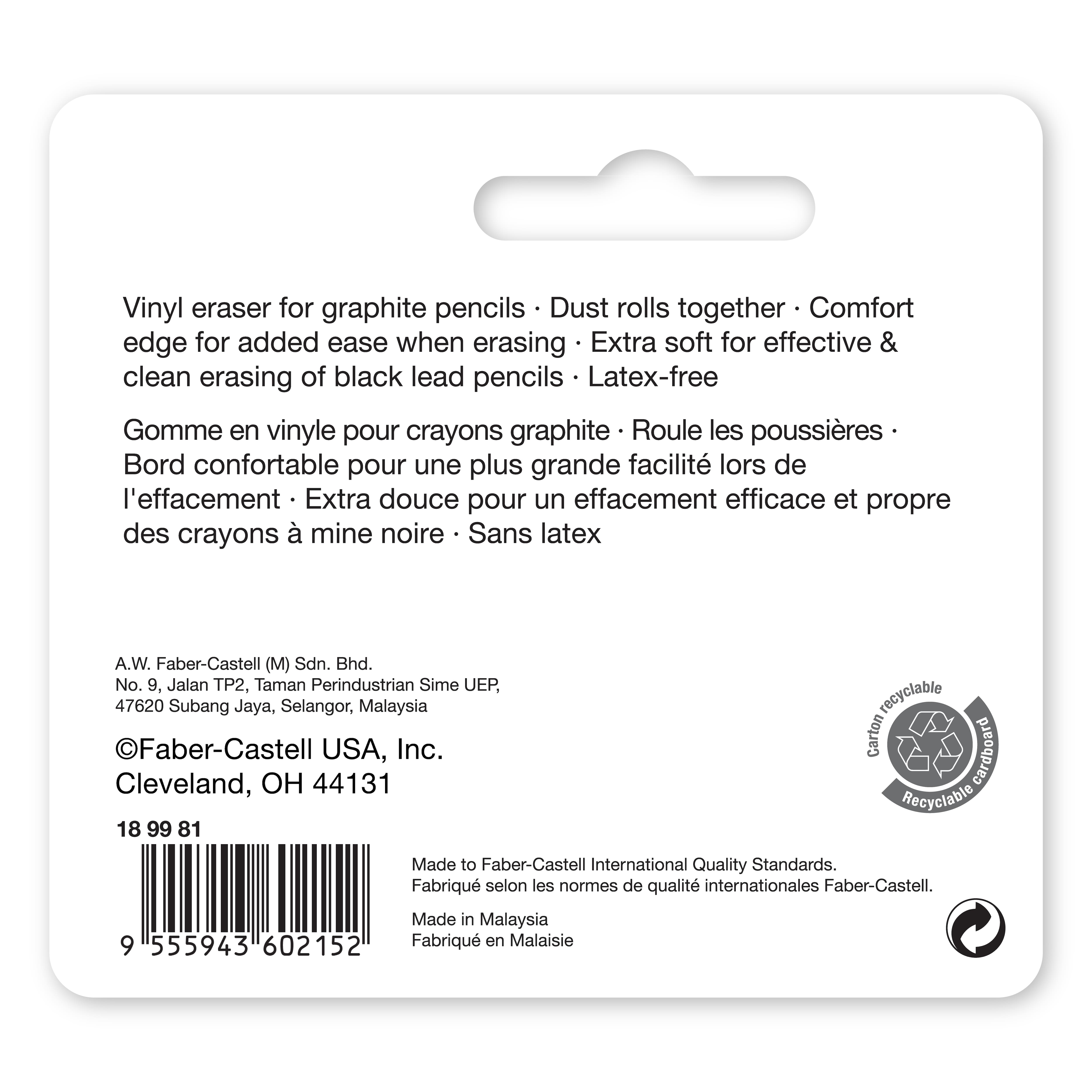 Faber-Castell® Dust-Free Vinyl Erasers, 2ct.
