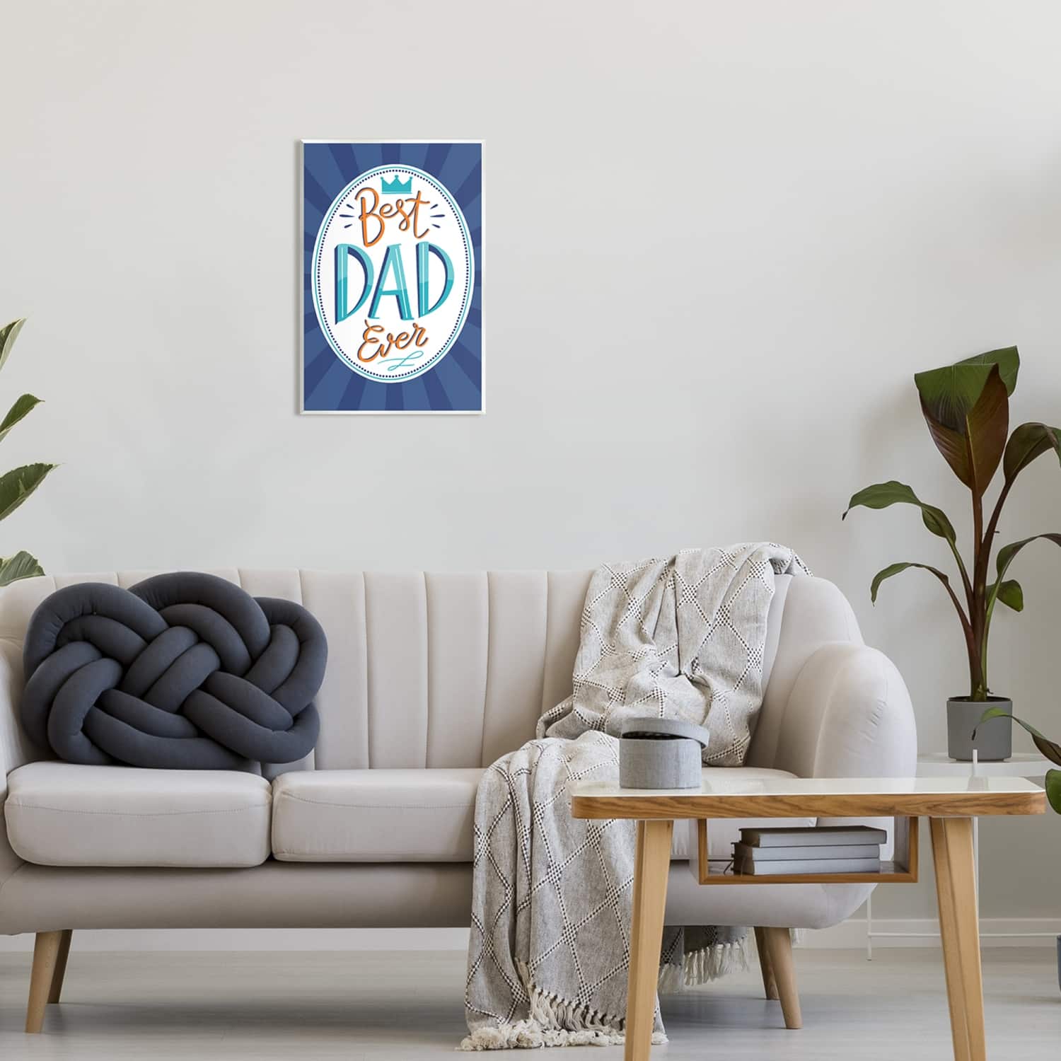 Stupell Industries Best Dad Ever Striped Phrase Wall Plaque Art