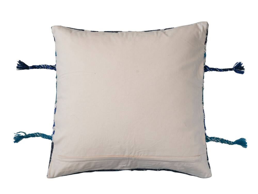 Hello Honey® Multicolor Ikat Pattern Global Wool & Cotton Throw Pillow with Tassels