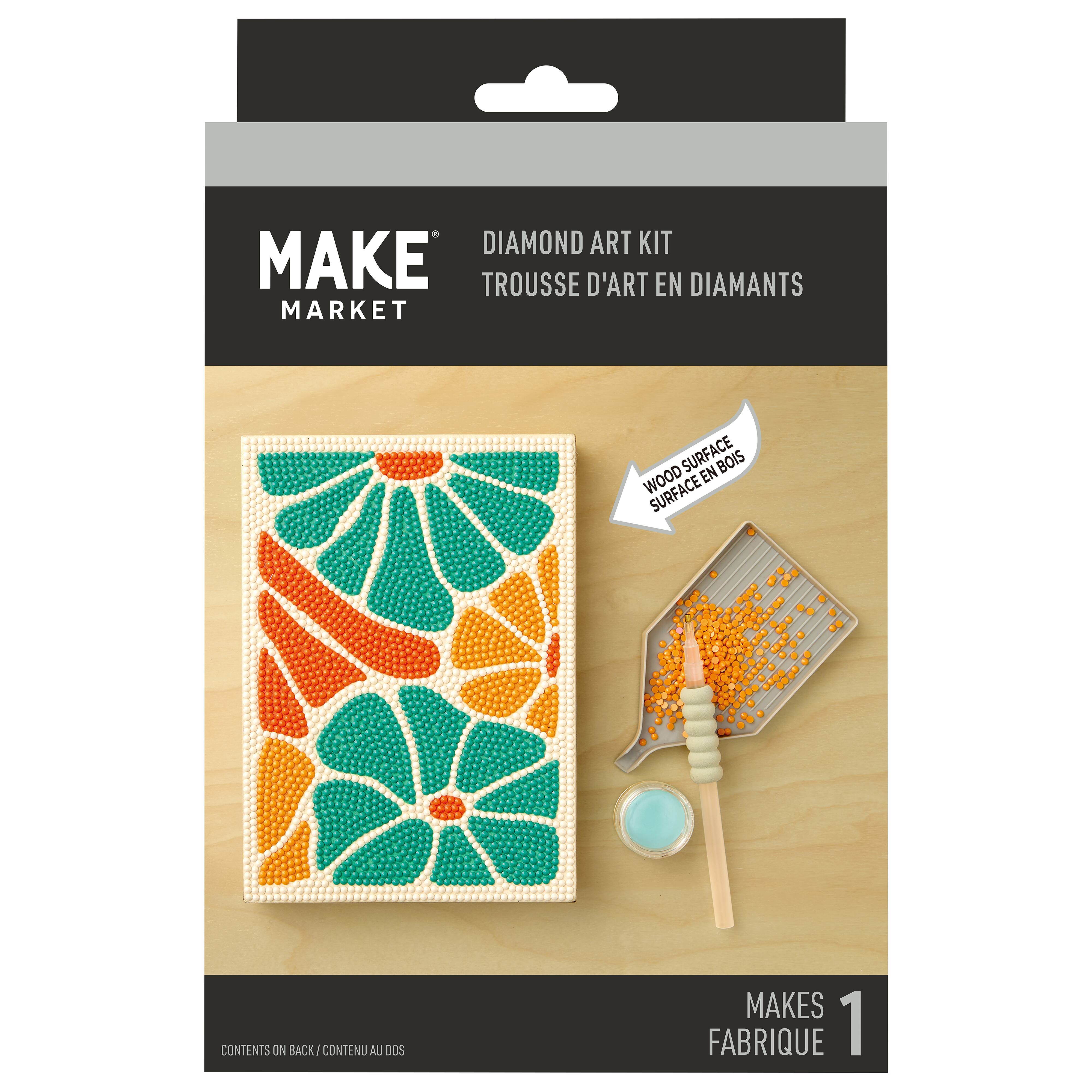 5" x 7" Abstract Flowers Wood Plank Diamond Art Kit by Make Market®