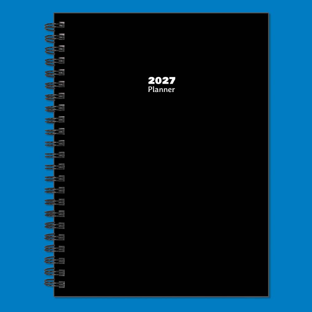2027 Black Medium Weekly Monthly Planner