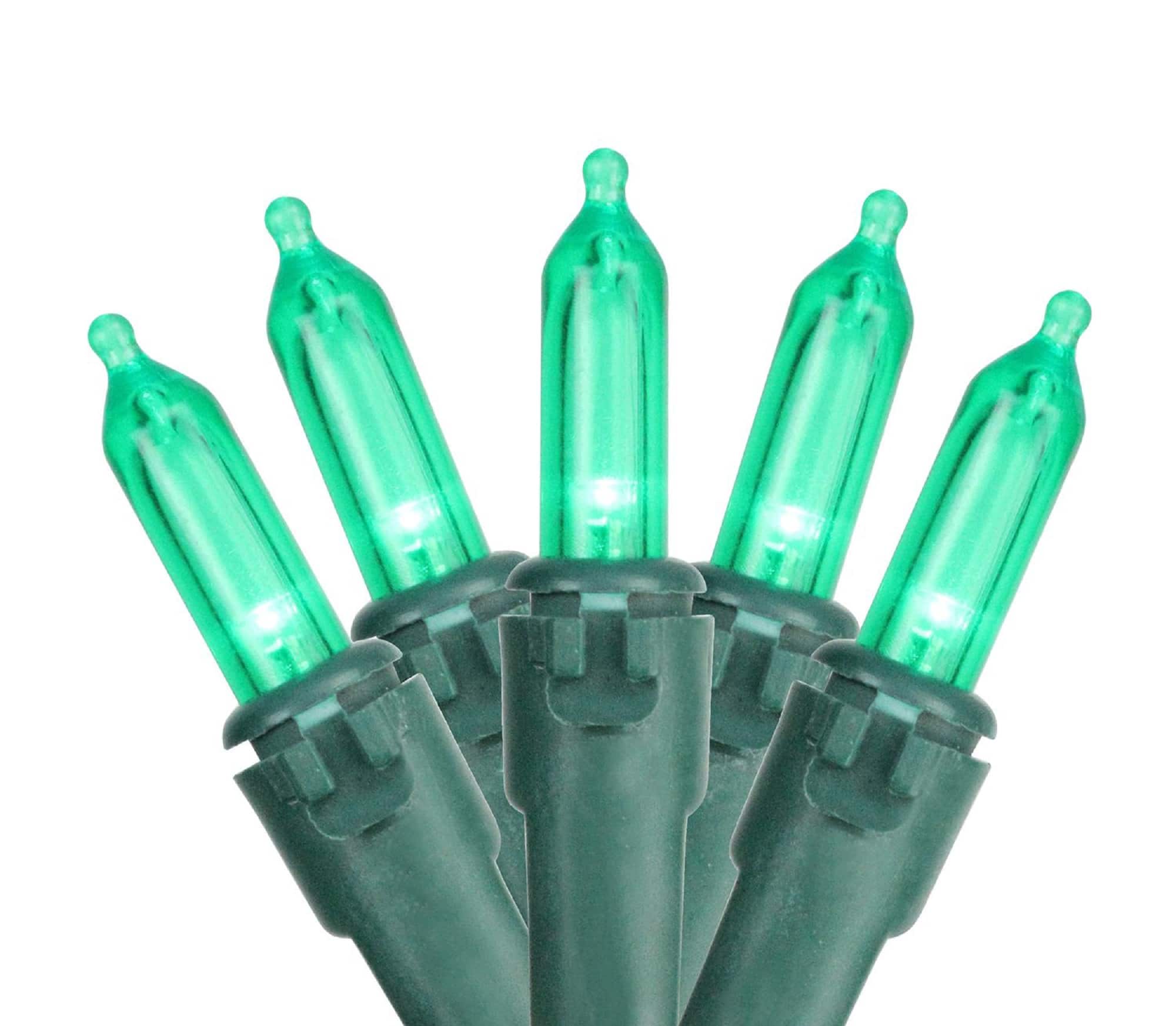 Northlight Set of 100 Green Led Mini Christmas Lights - 33 ft Green Wire - Green