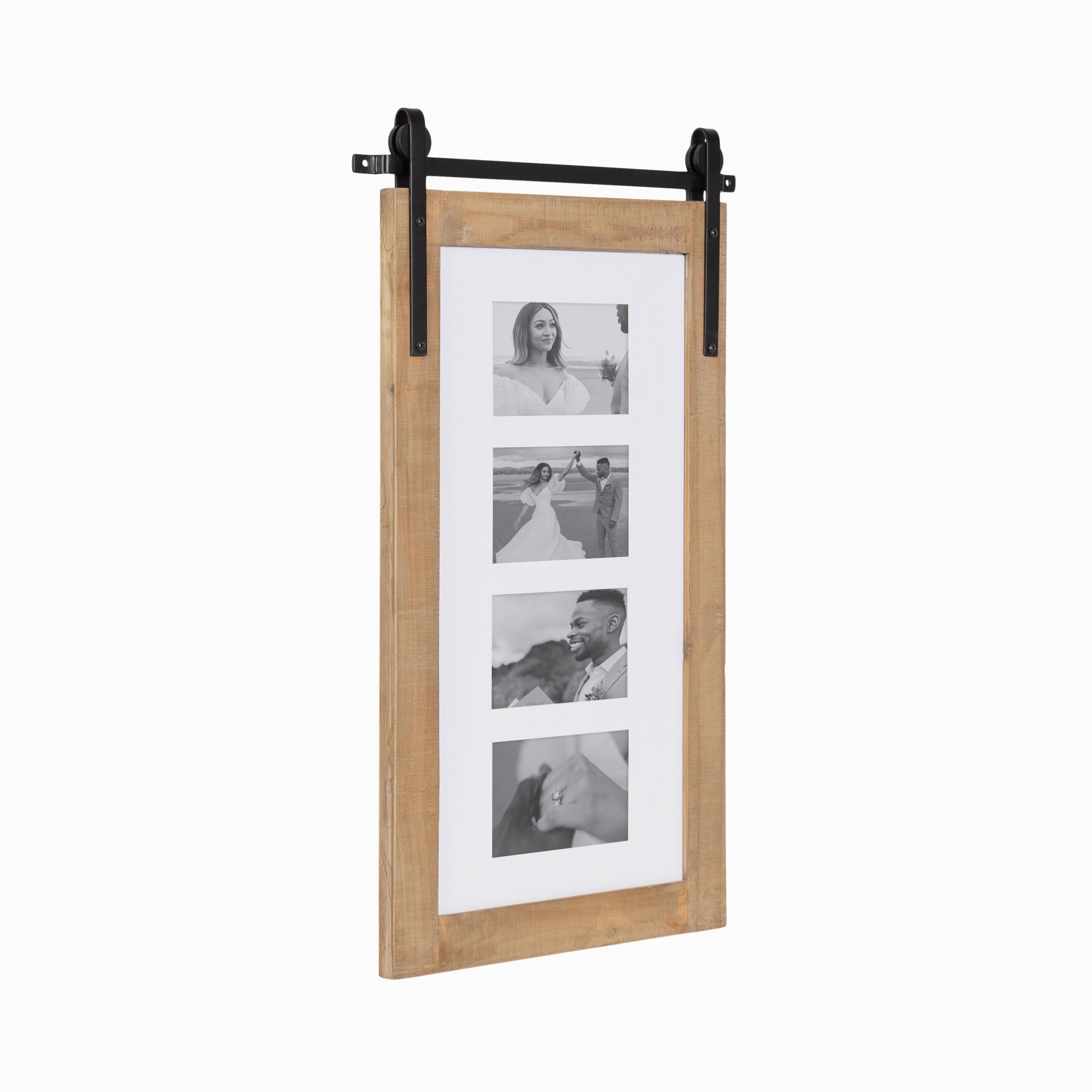 Kate and Laurel Cates 4 Opening Rustic Brown Wood Picture Frame