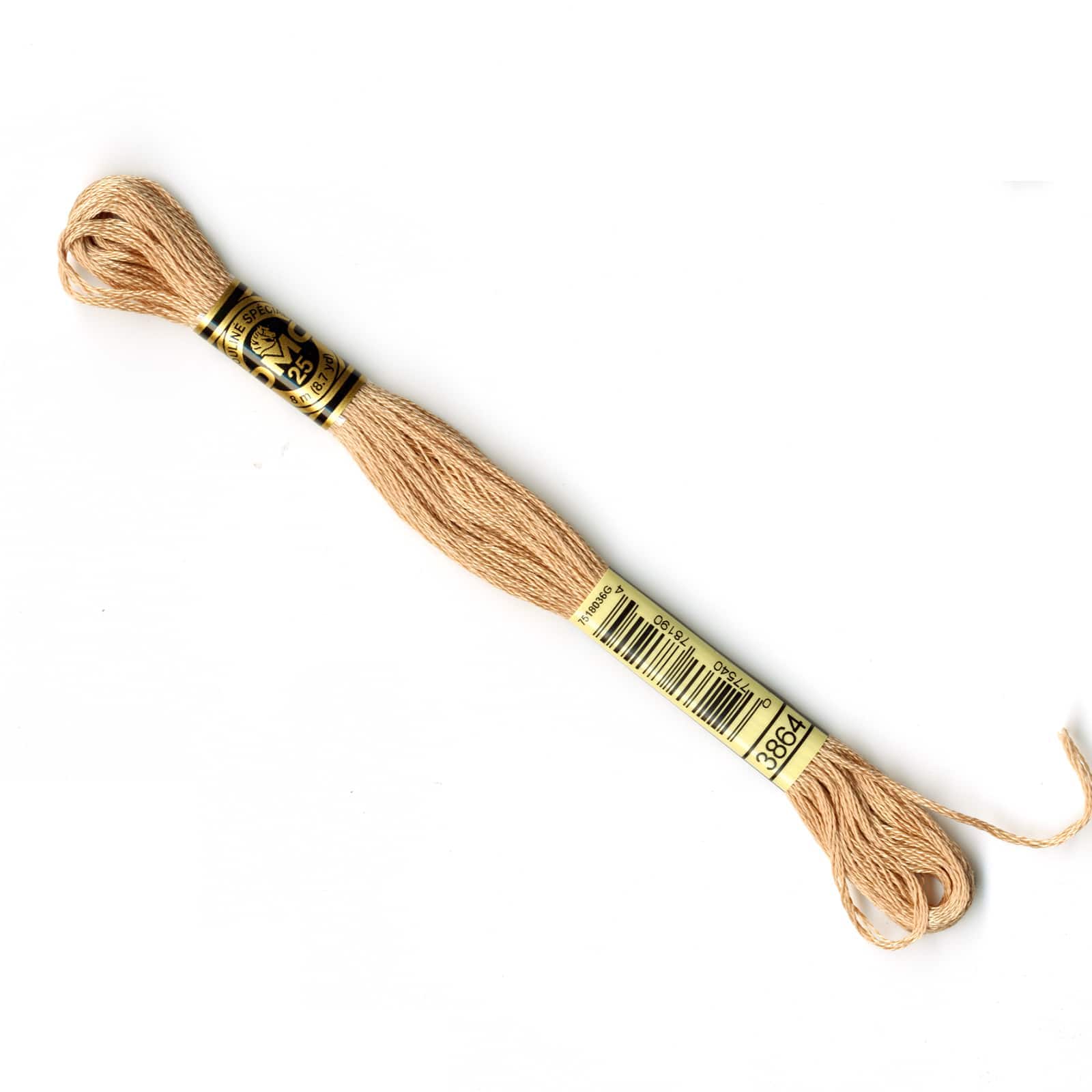 DMC® 6 Strand Embroidery Floss, Brown, Color: 3864 LT Mocha Beige
