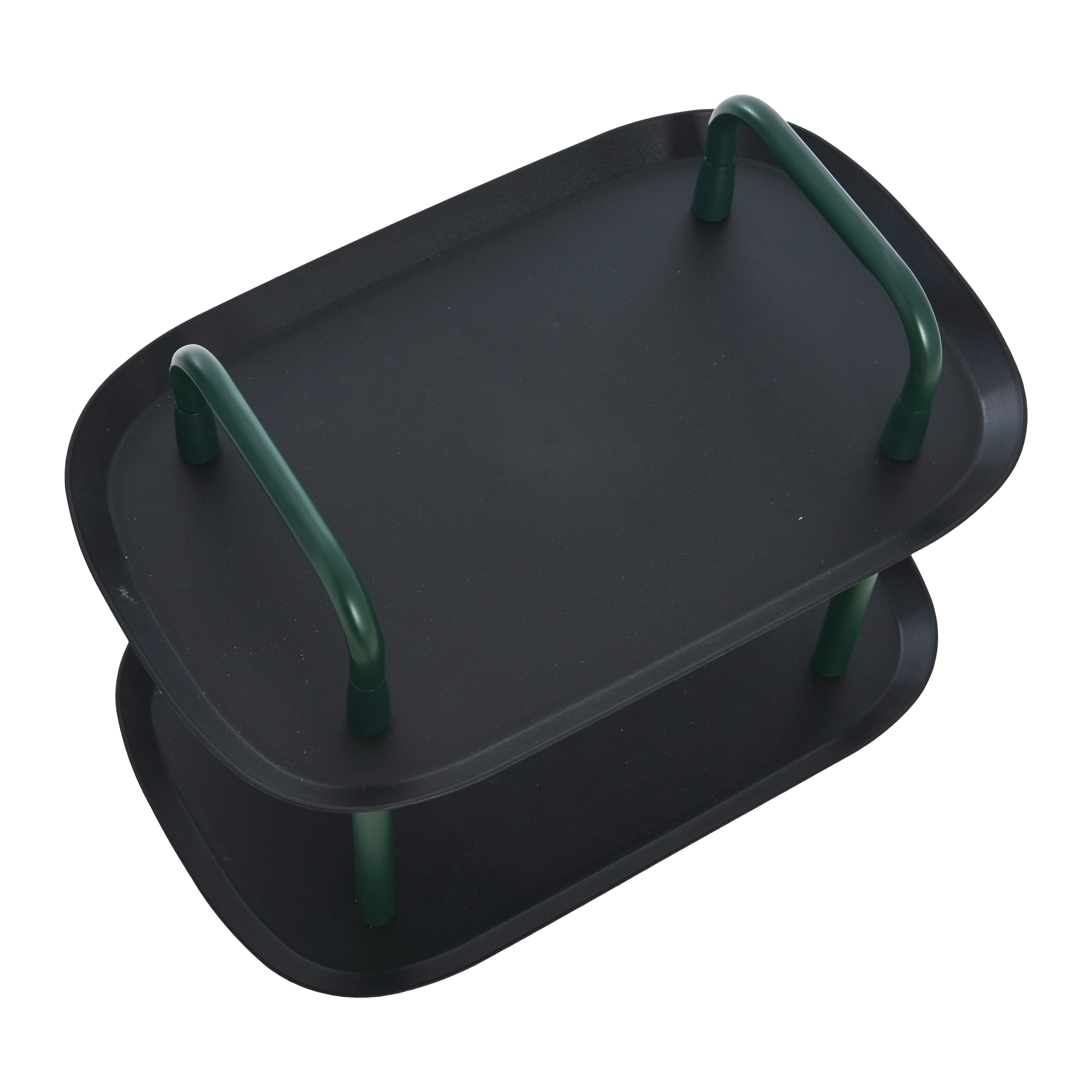 Hello Honey® Main + Mesa™ 2-Tier Modern Plastic and Metal Trolley