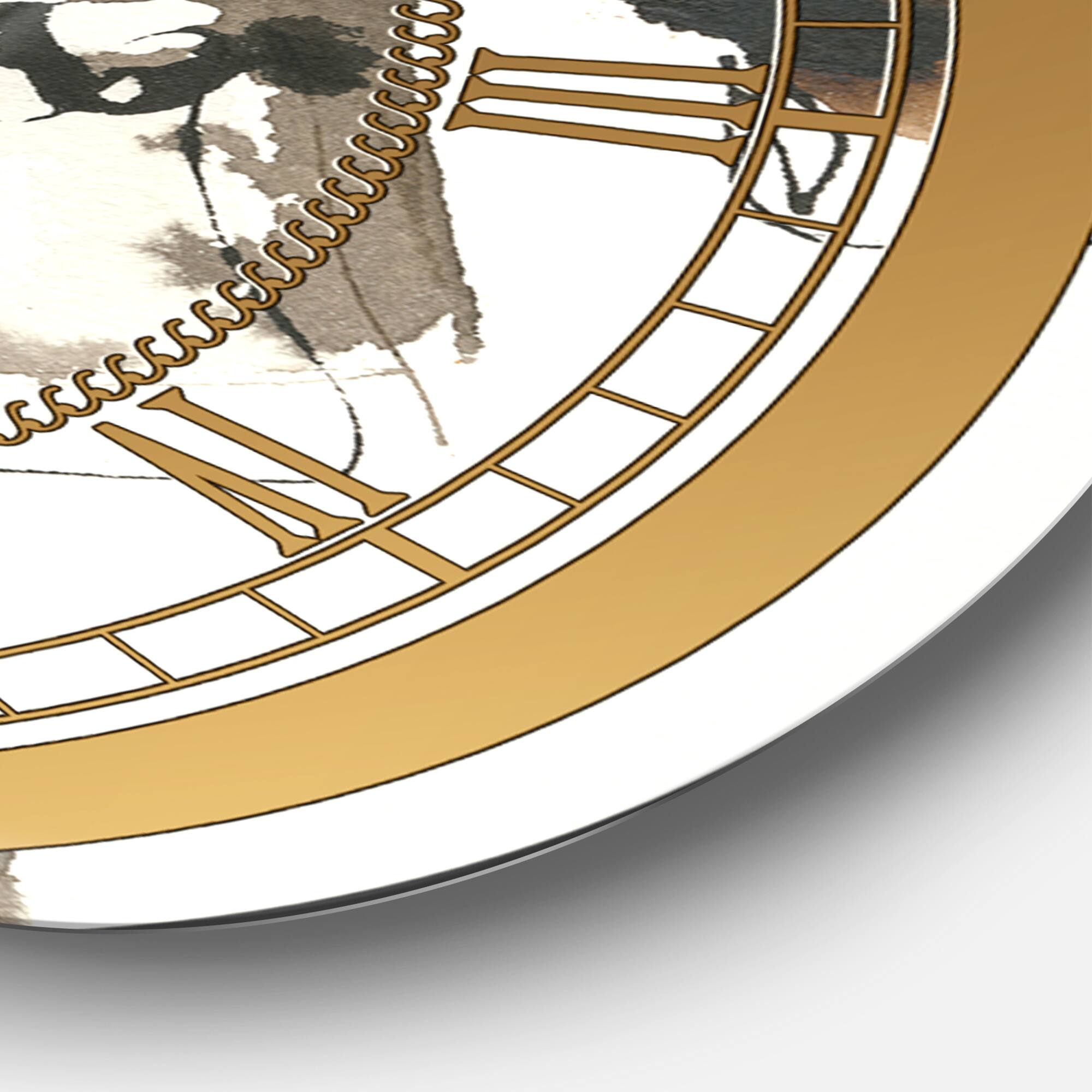 Designart 'Gold Glam Squares Ii Glam Wall Clock
