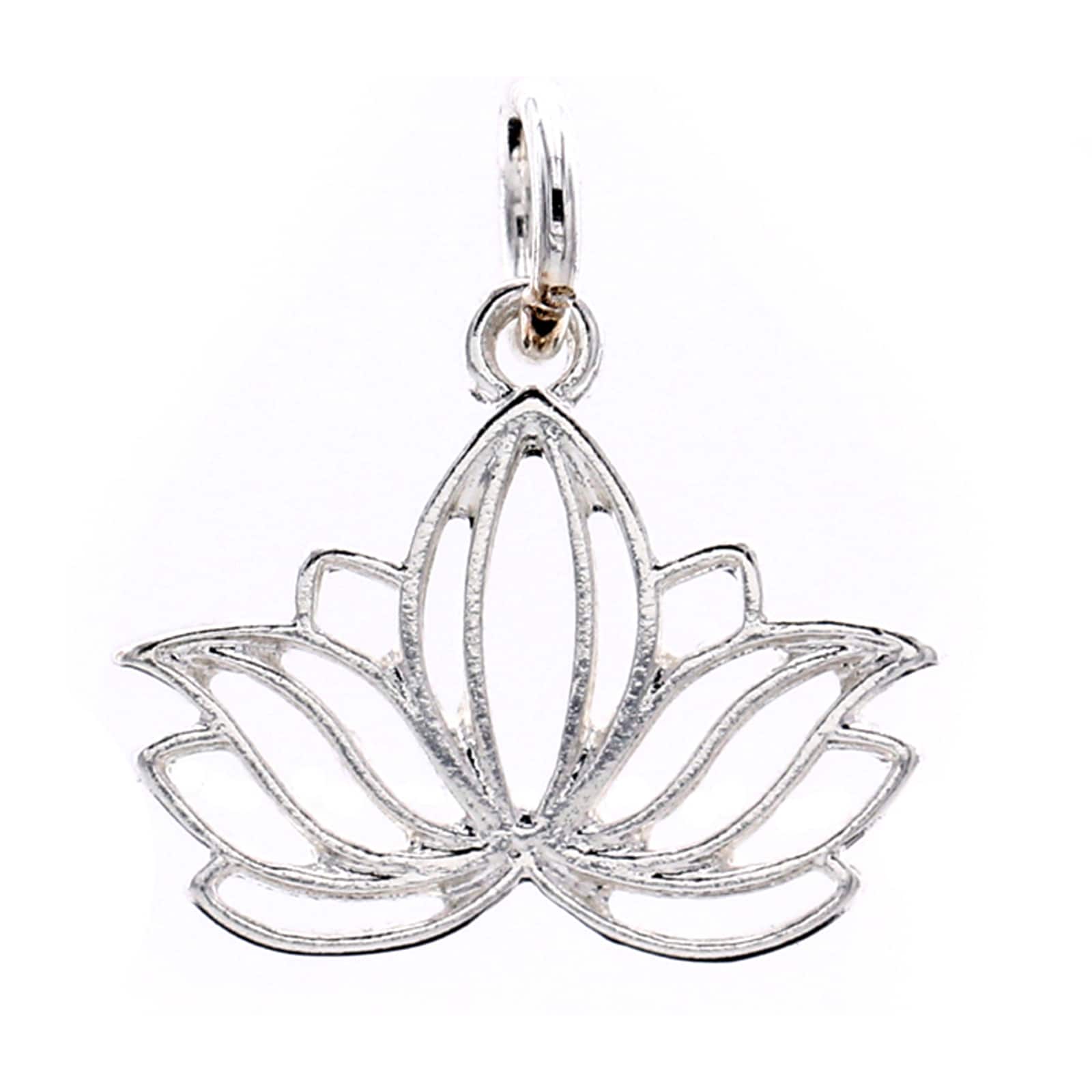 Silver Plated Lotus Charm by Bead Landing™