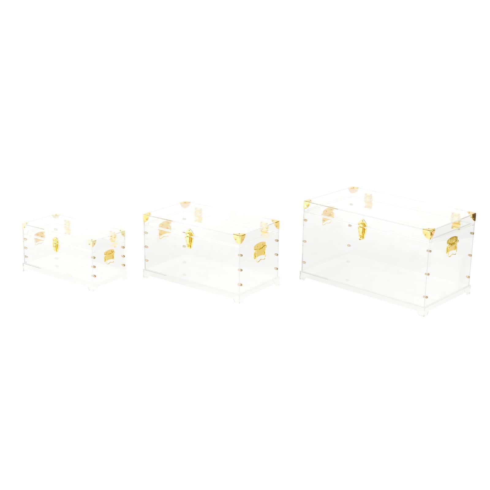 Clear & Gold Acrylic Trunk Set