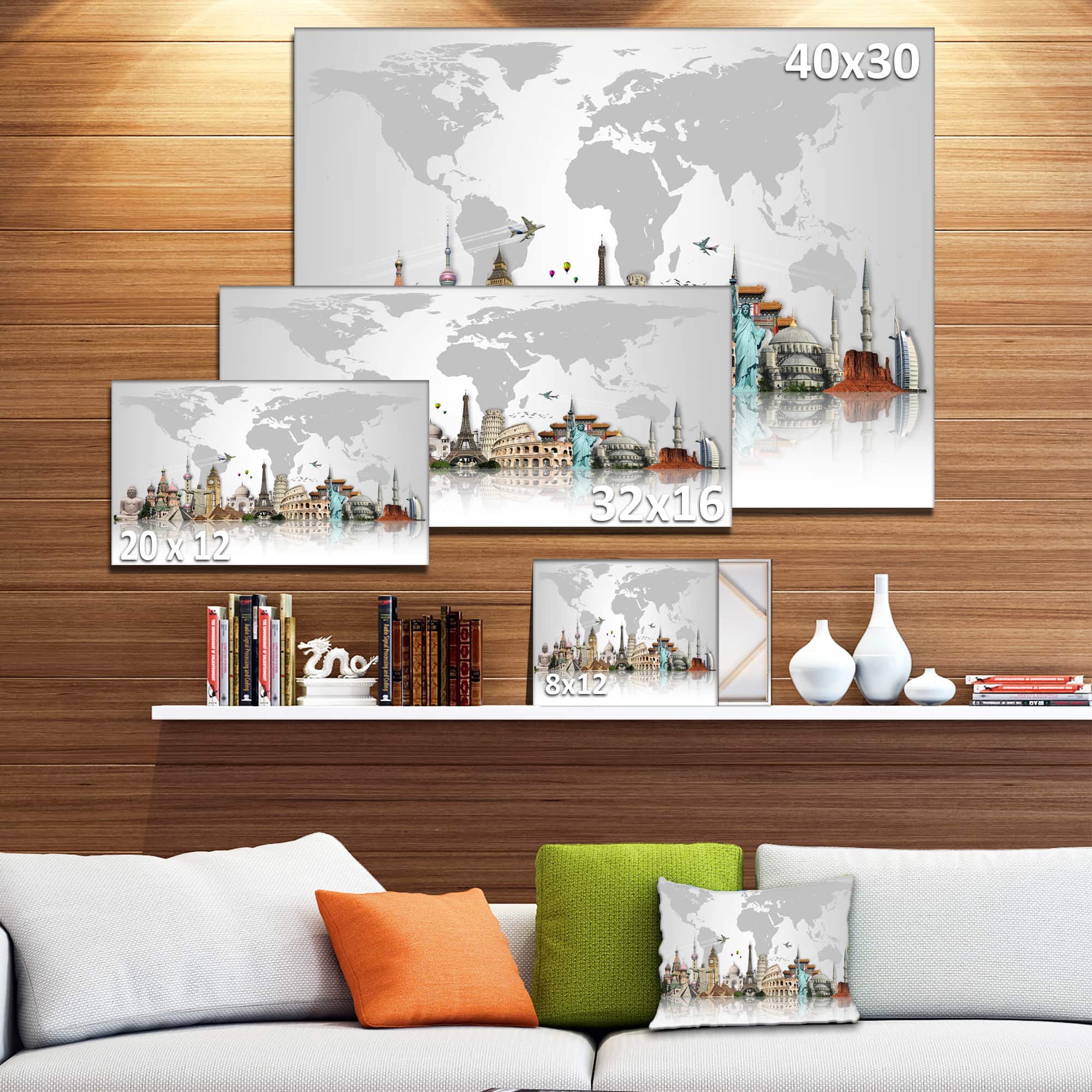 Designart - Famous Monuments Across World - Large Canvas Art Print