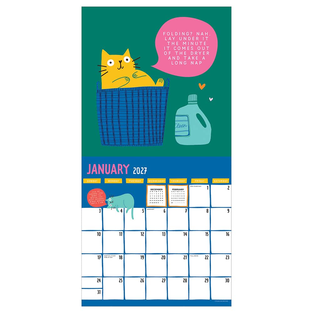 2027 Cat vs Adulting Wall Calendar