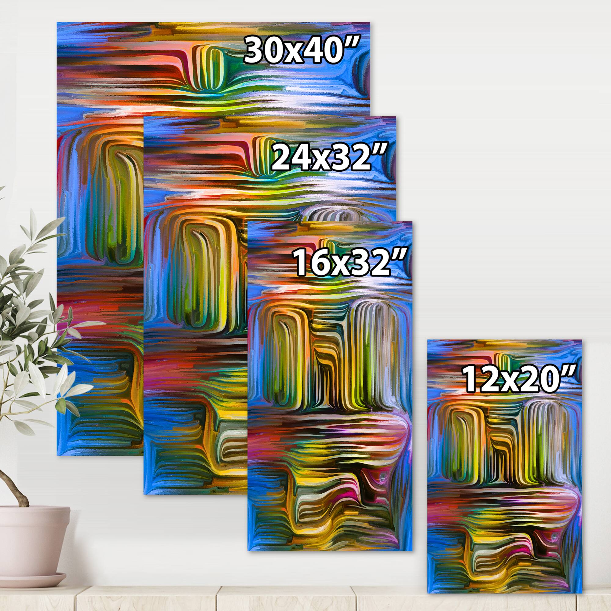 Designart - Colour Fusion VIII - Modern Canvas Wall Art Print