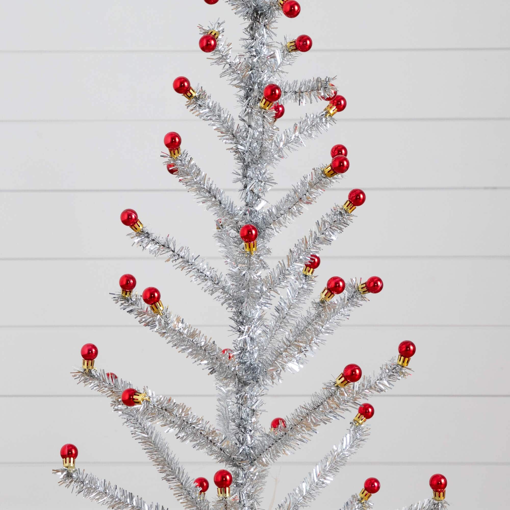 4ft. Unlit Retro Silver Tinsel Artificial Christmas Tree