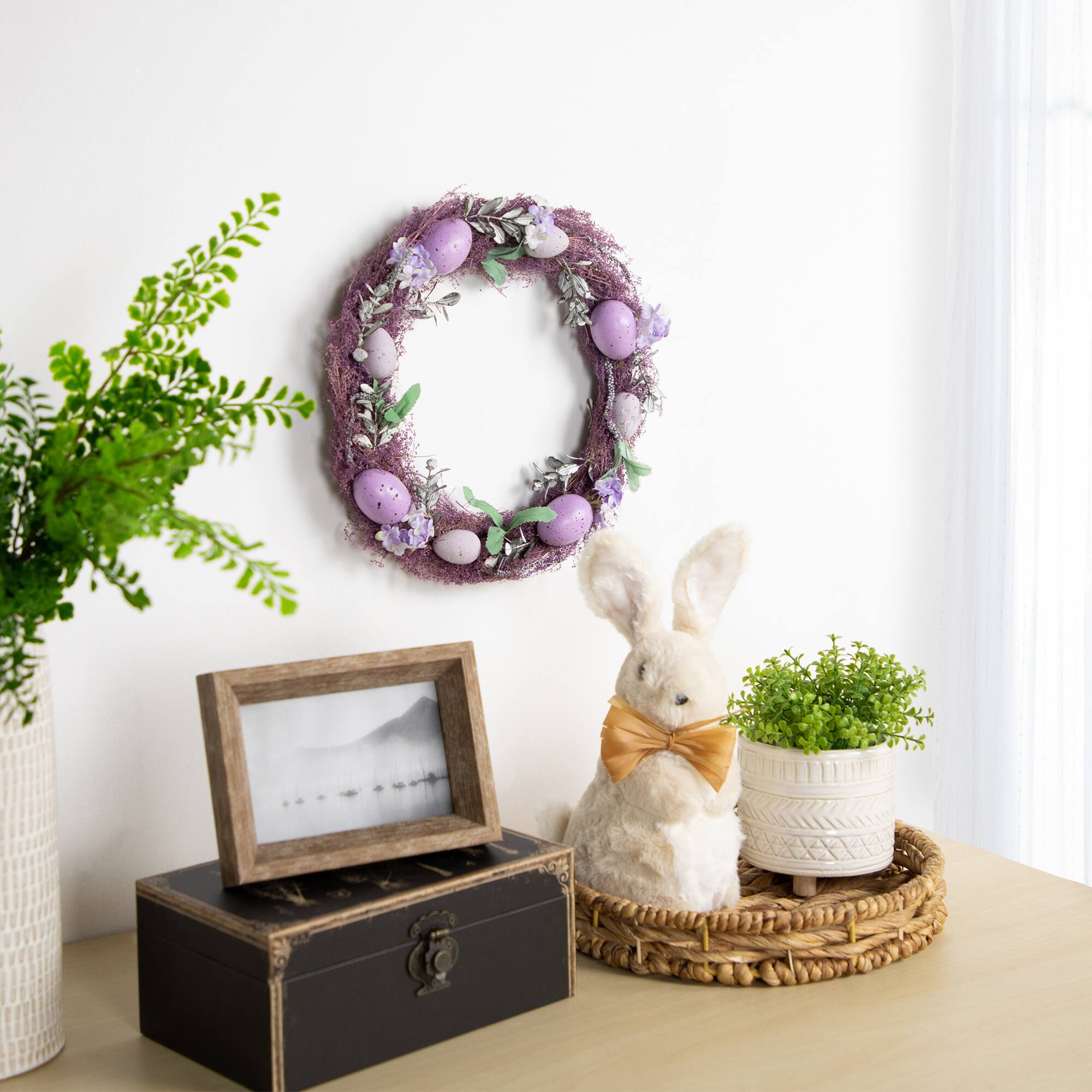 12" Lavender Speckled Egg Twig Wreath