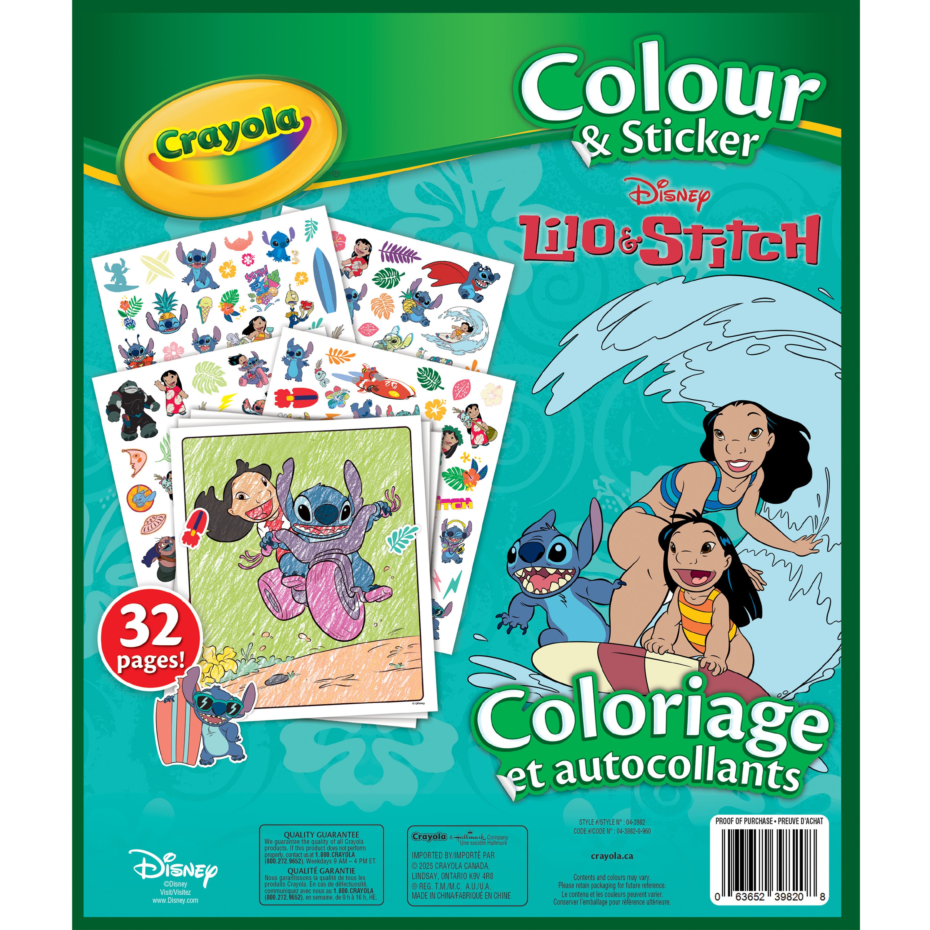 Livre de coloriage et d'autocollants Lilo & Stitch de Crayola