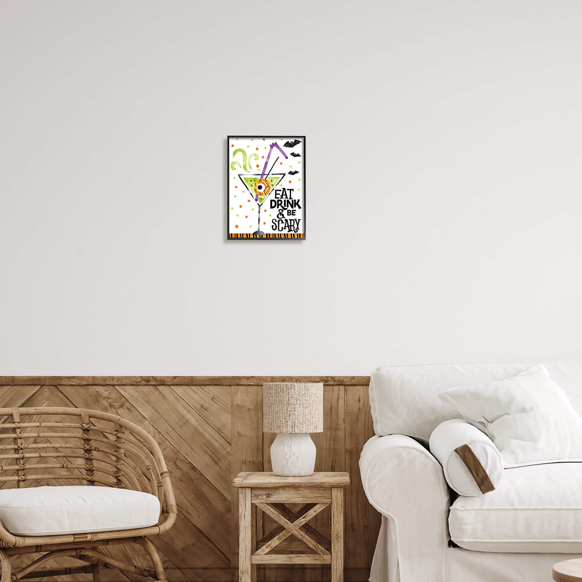 Stupell Industries Eat Drink & Be Scary Halloween Framed Giclee Art