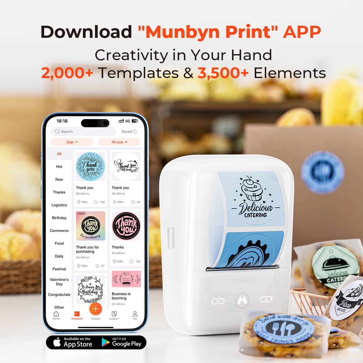 MUNBYN® FM226 Bluetooth Portable Label Maker